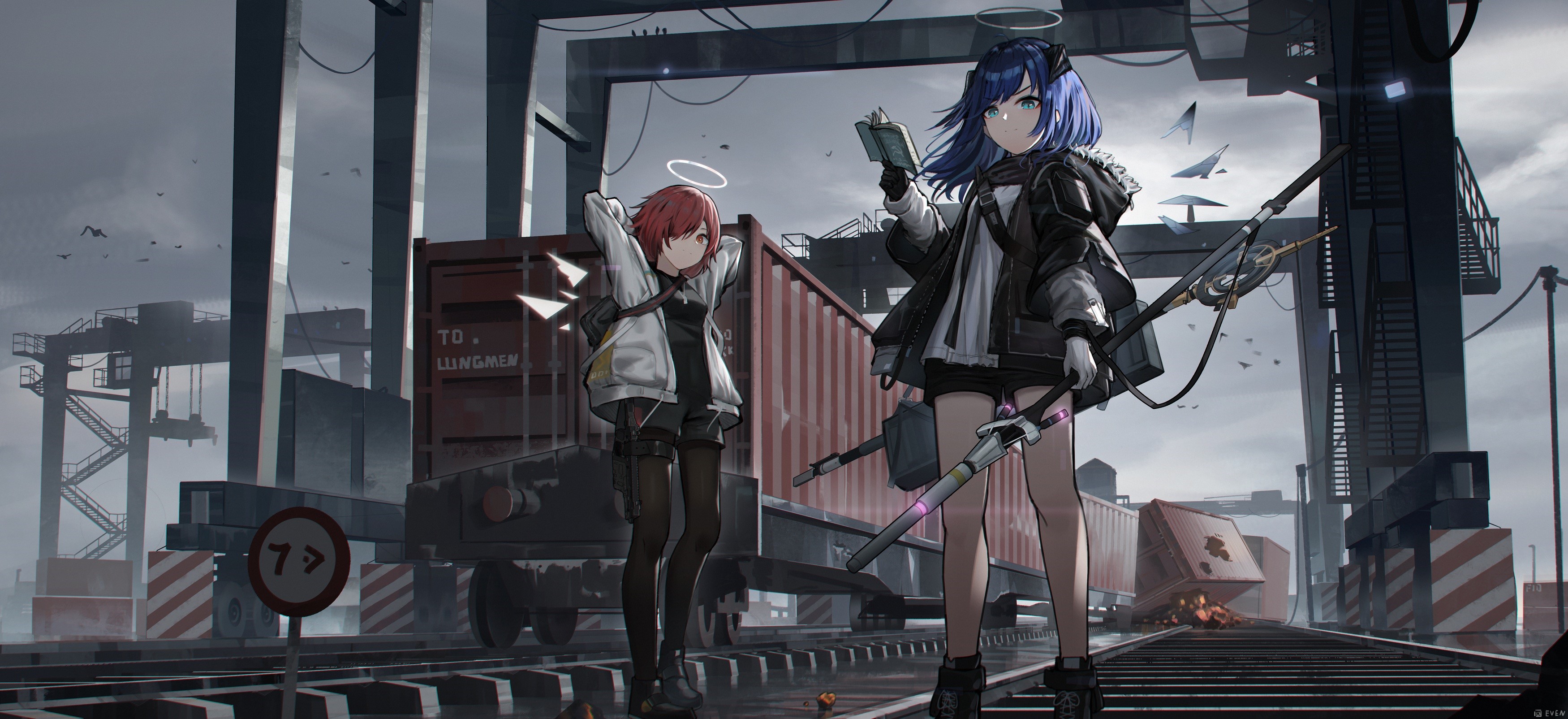 Exusiai from Arknights in a port HD Wallpaper