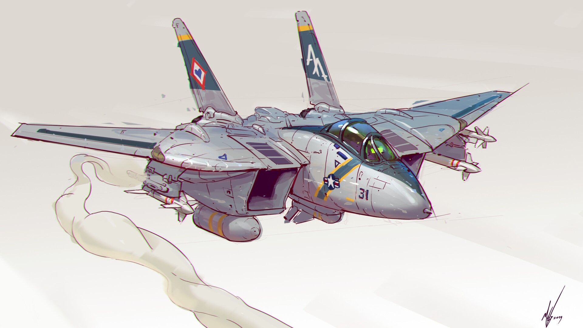 F-14 Tomcat military aircraft in flight HD Wallpaper