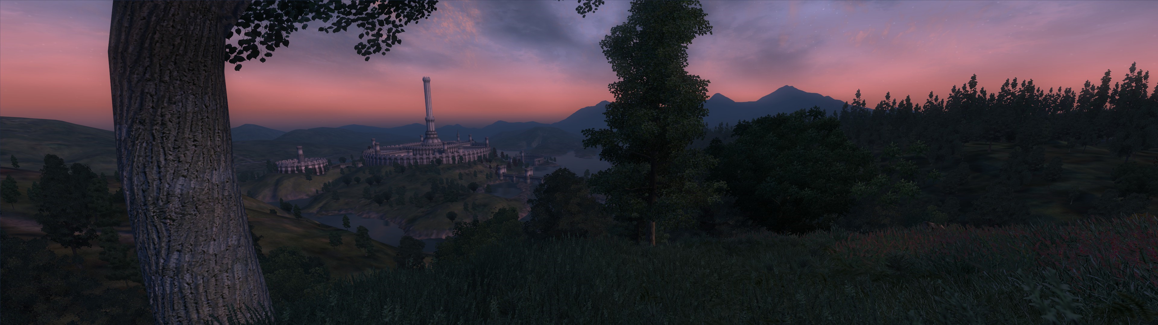 The Elder Scrolls IV: Oblivion landscape at sunset HD Wallpaper