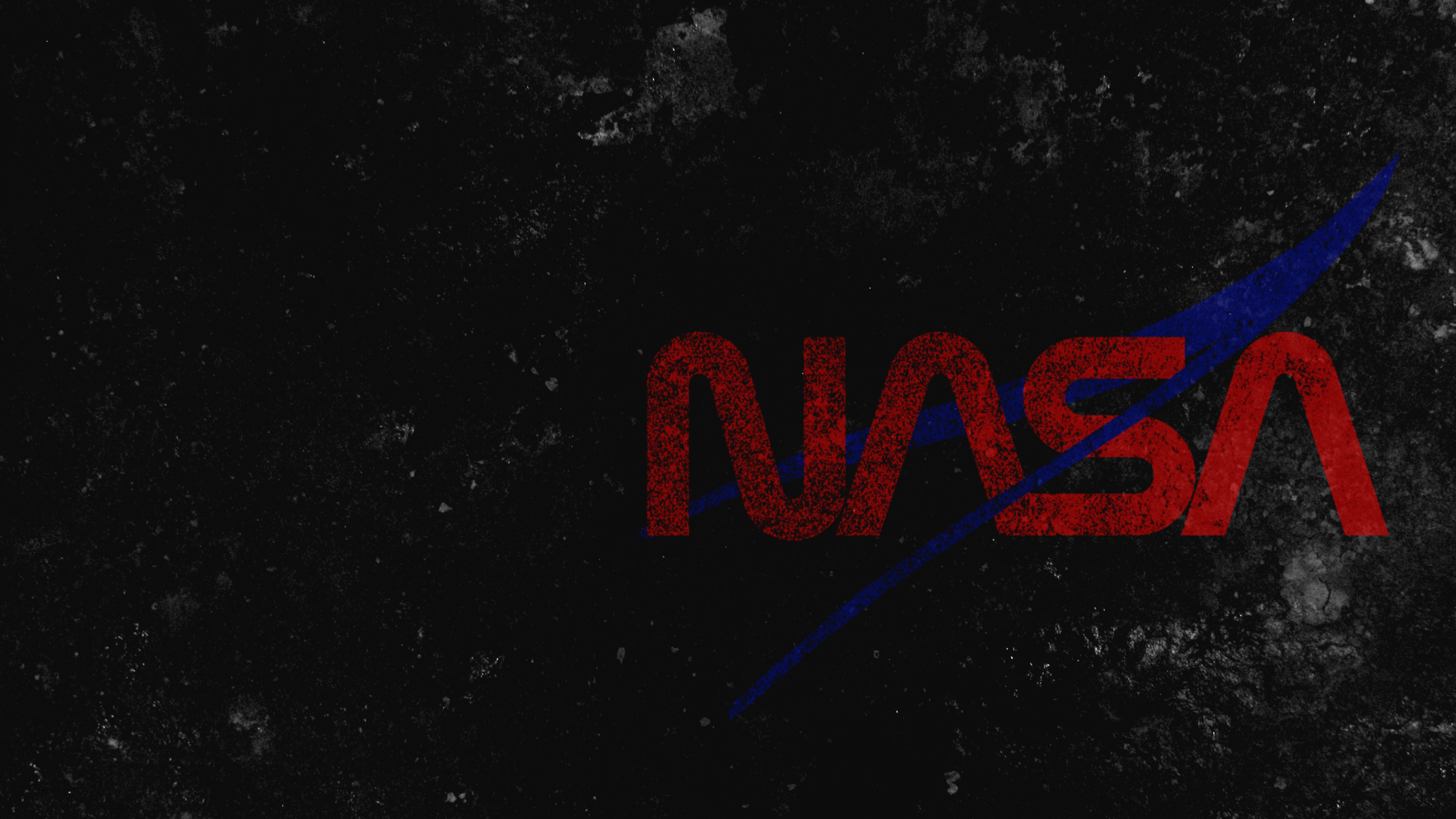 NASA logo with red text and blue swoosh on black background HD Wallpaper