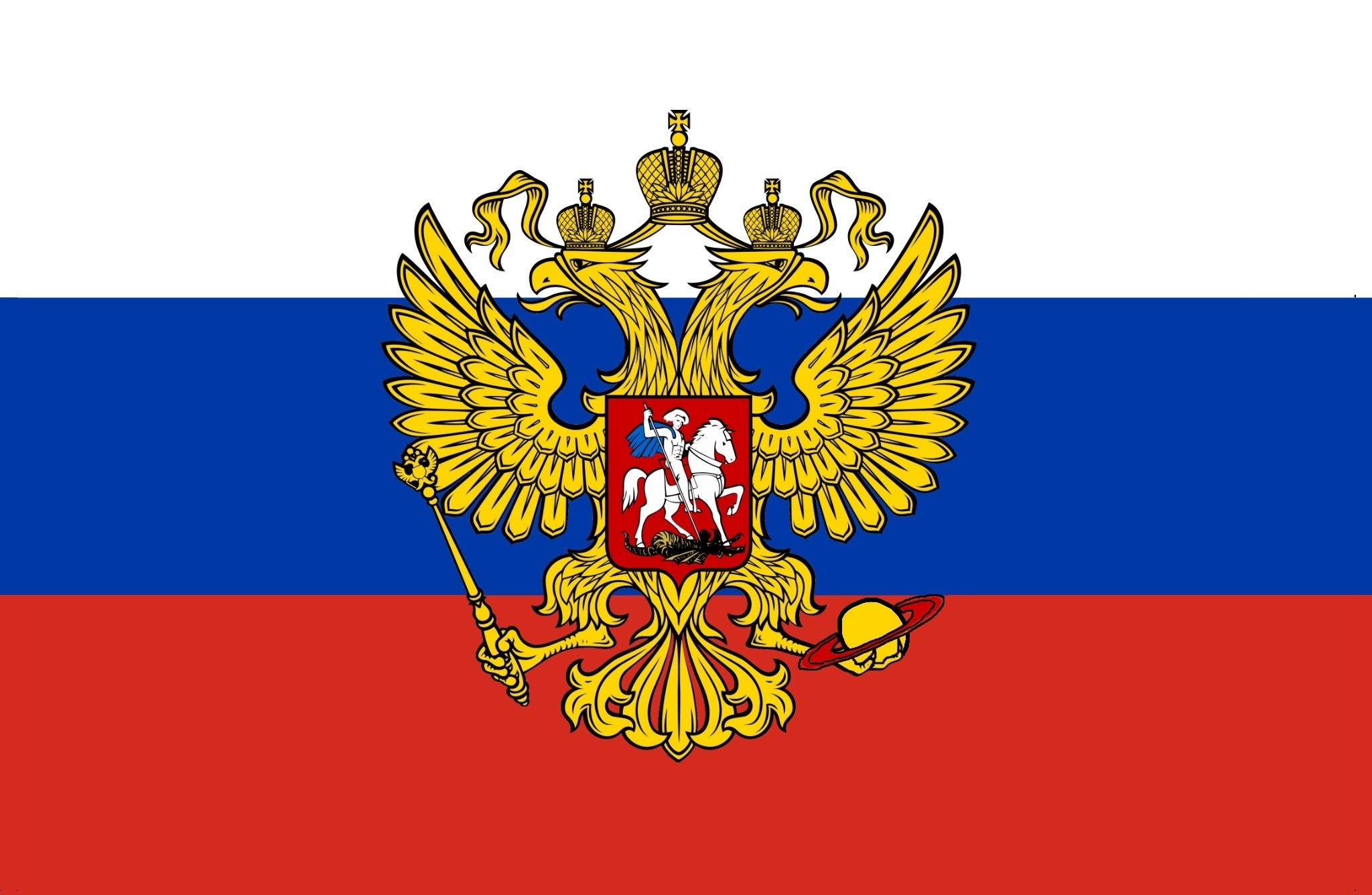 Flag of Russia with coat of arms HD Wallpaper