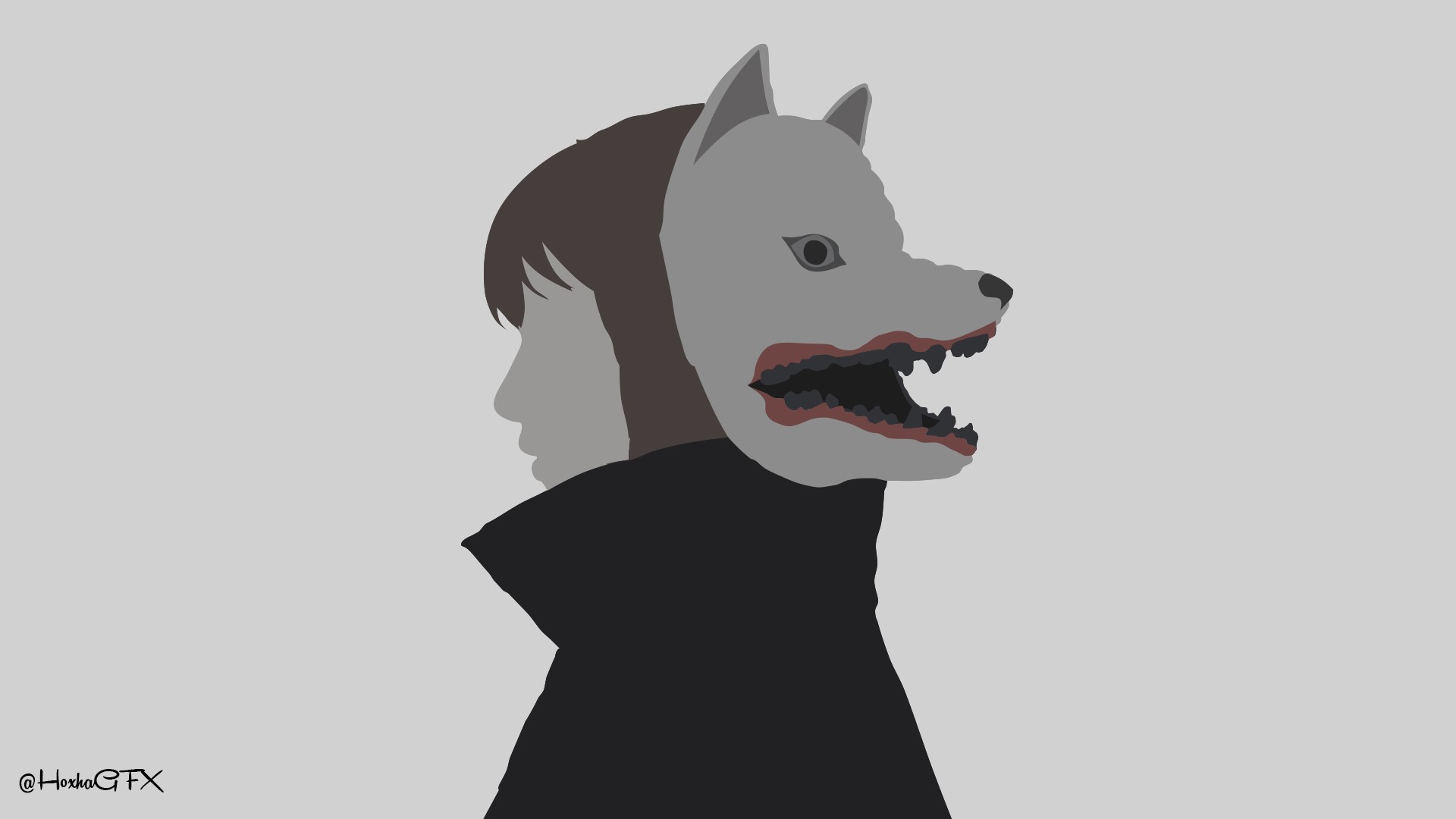 Person wearing a wolf mask HD Wallpaper