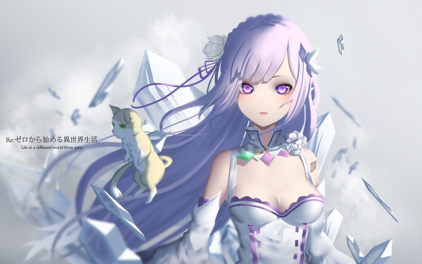Emilia and Puck from Re:Zero HD Wallpaper