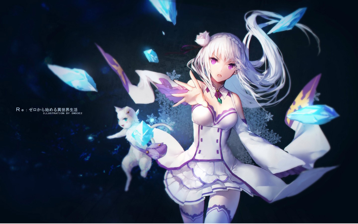 Emilia and Puck from Re:Zero HD Wallpaper