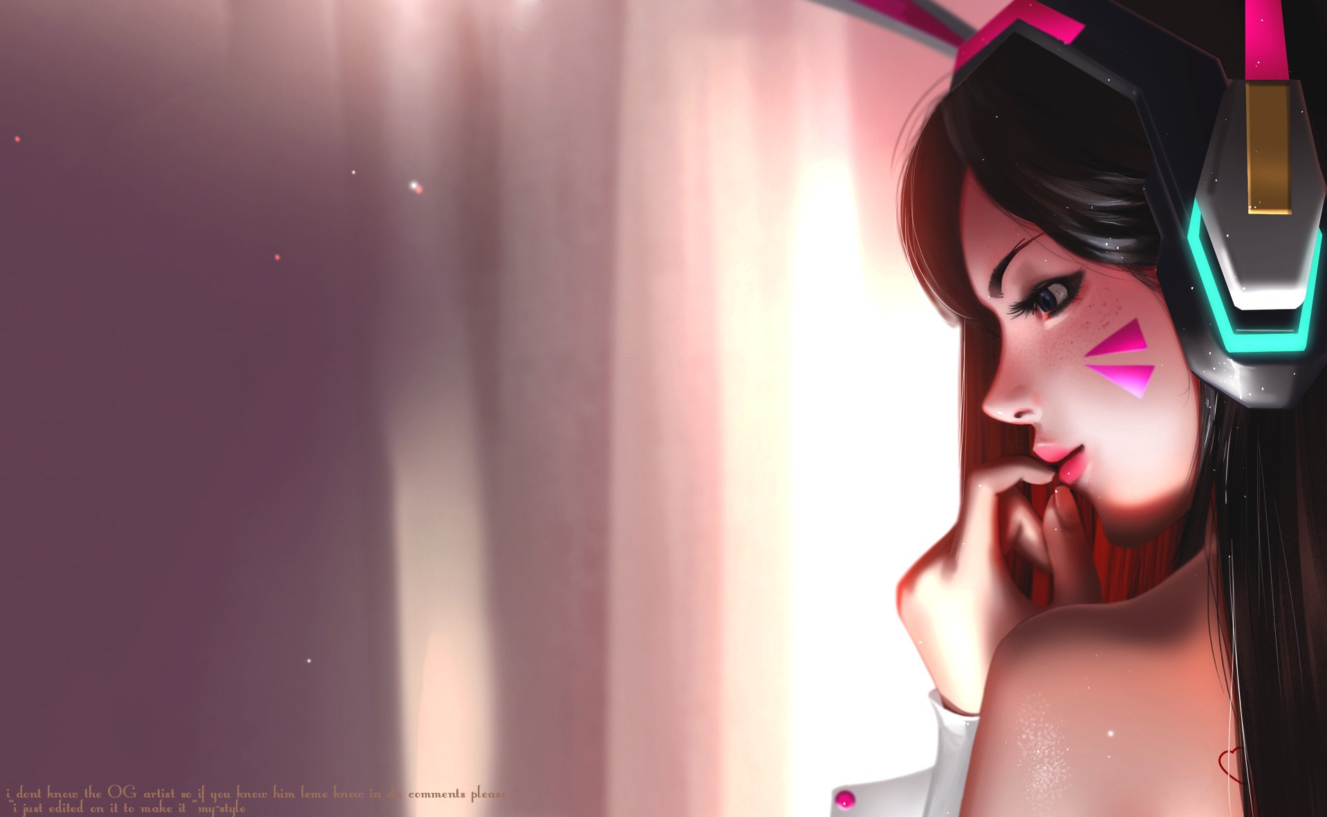 D.Va from Overwatch with headphones HD Wallpaper