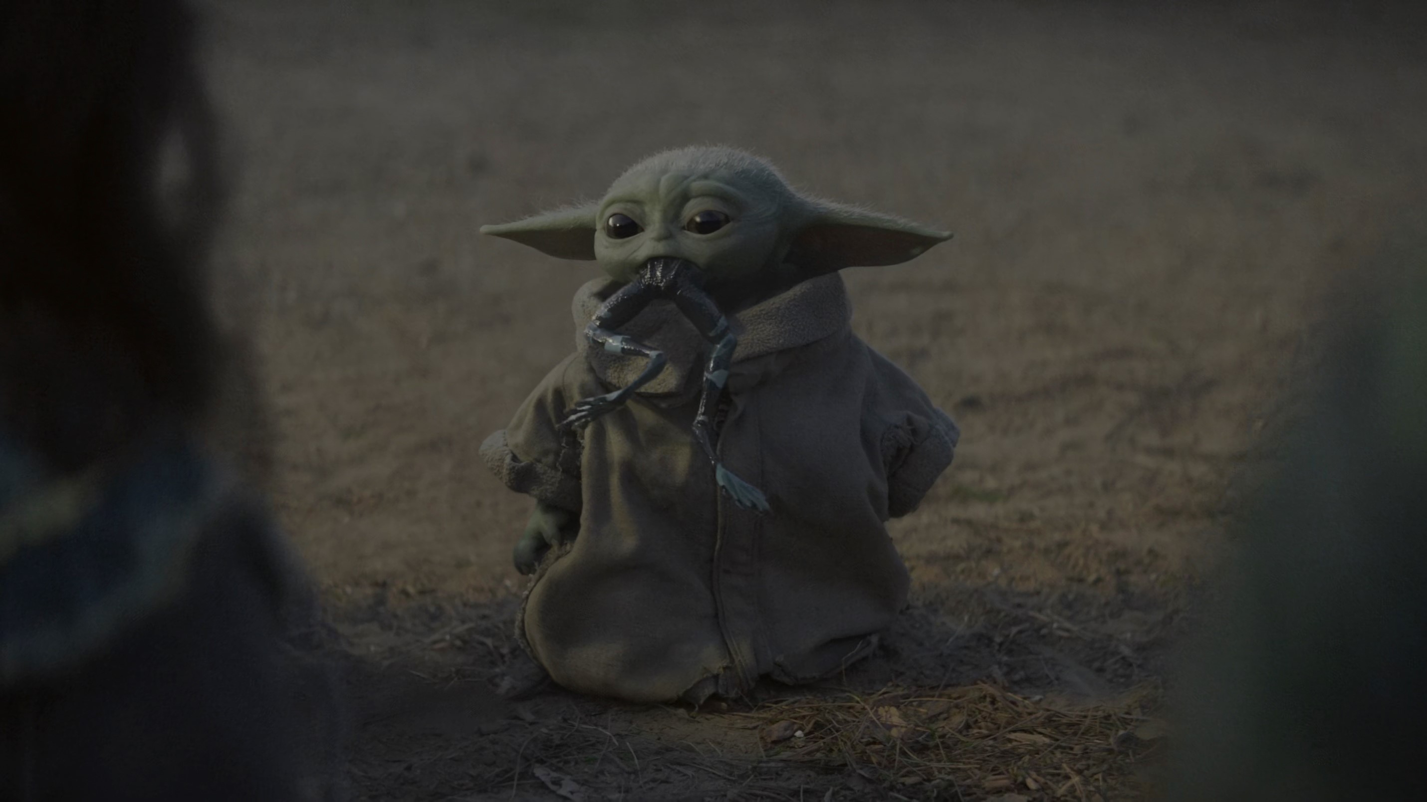 The Child (Baby Yoda) eating a frog from The Mandalorian HD Wallpaper