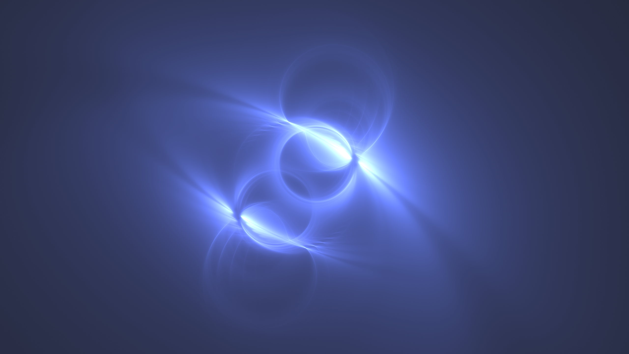 Abstract blue fractal with glowing orbs HD Wallpaper