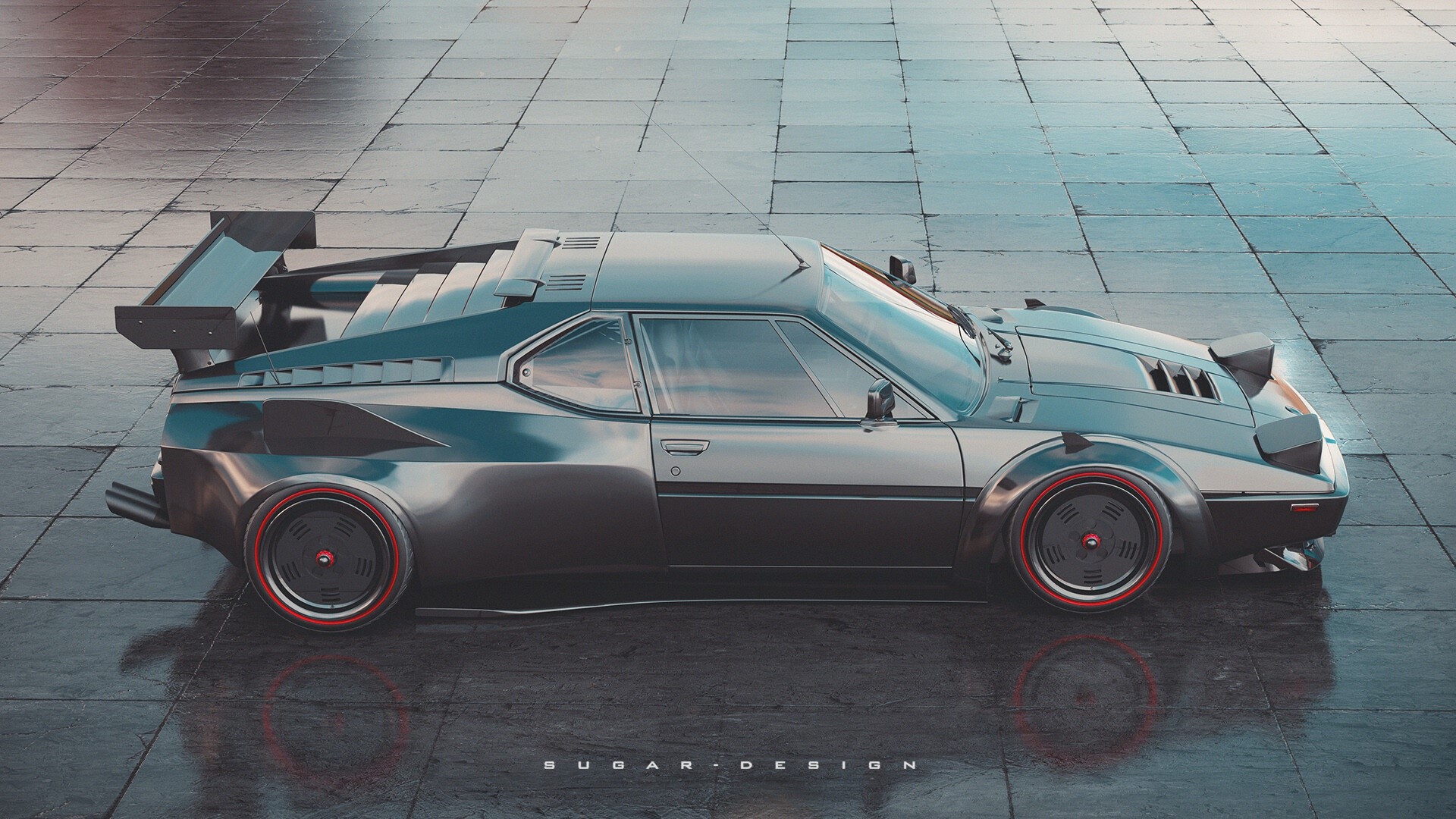 Silver BMW M1 with spoiler and pop-up headlights HD Wallpaper
