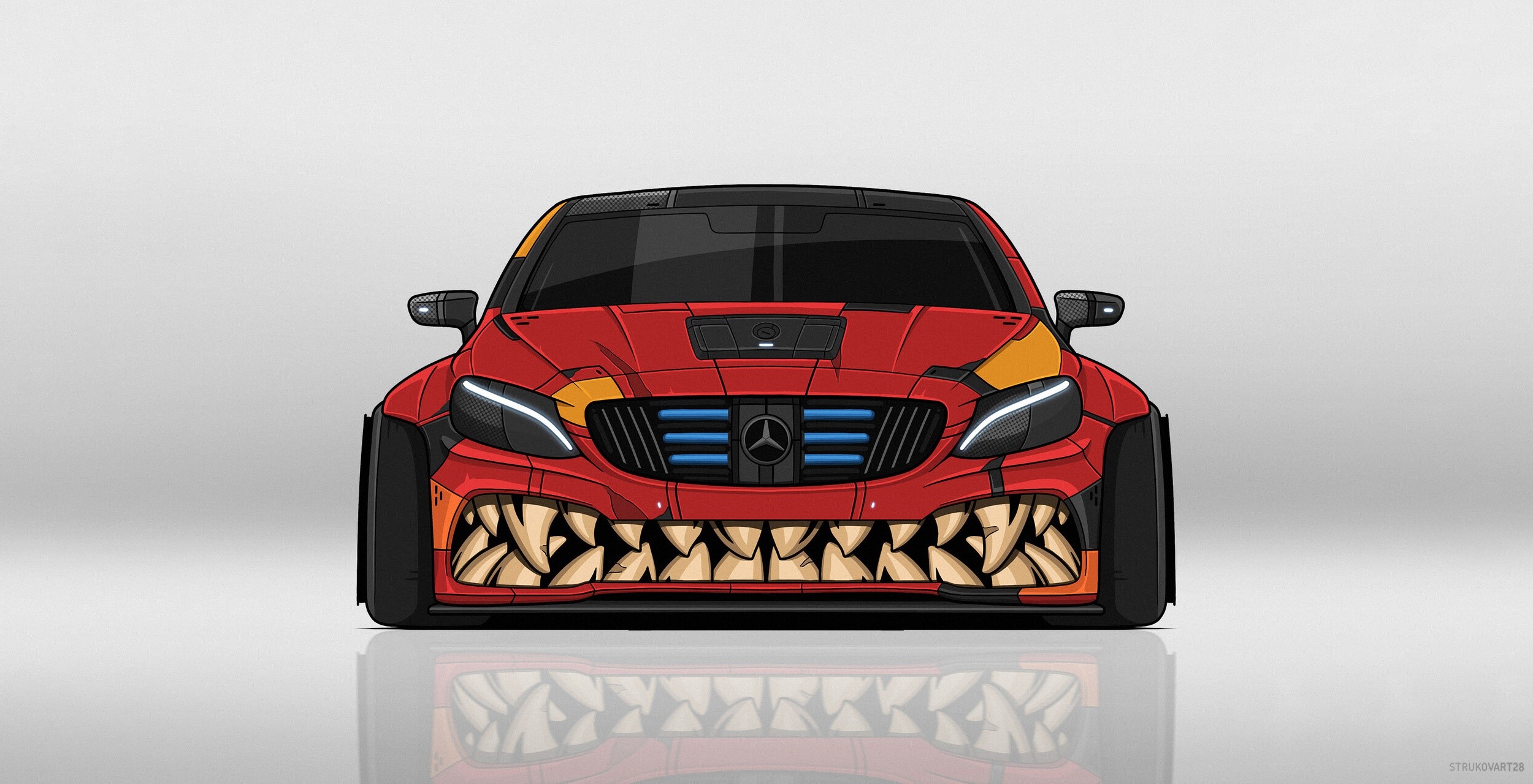 Mercedes-Benz C-Class artwork by Dmitry Strukov HD Wallpaper