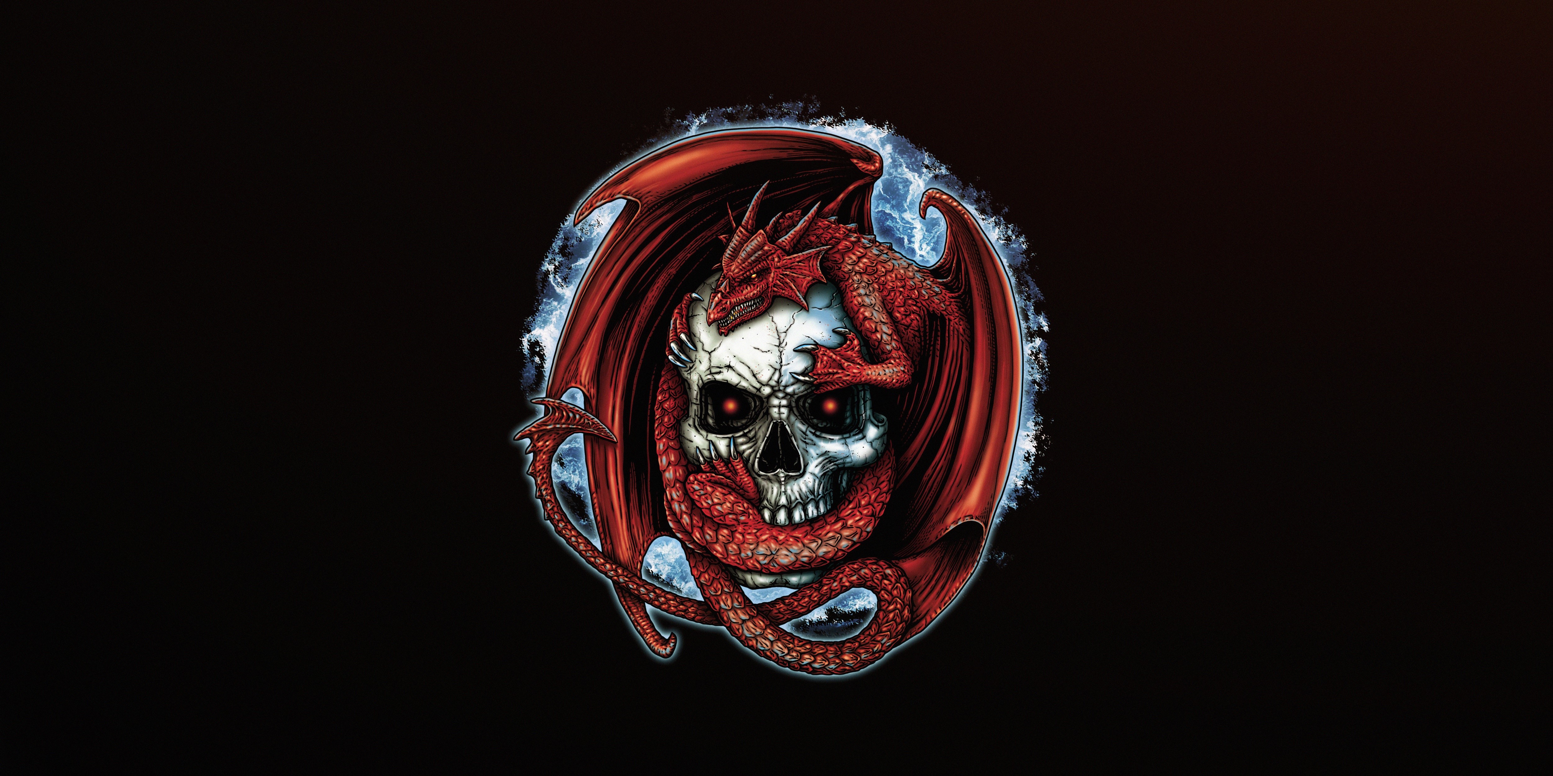 4K Dragon on a Skull Artwork HD Wallpaper