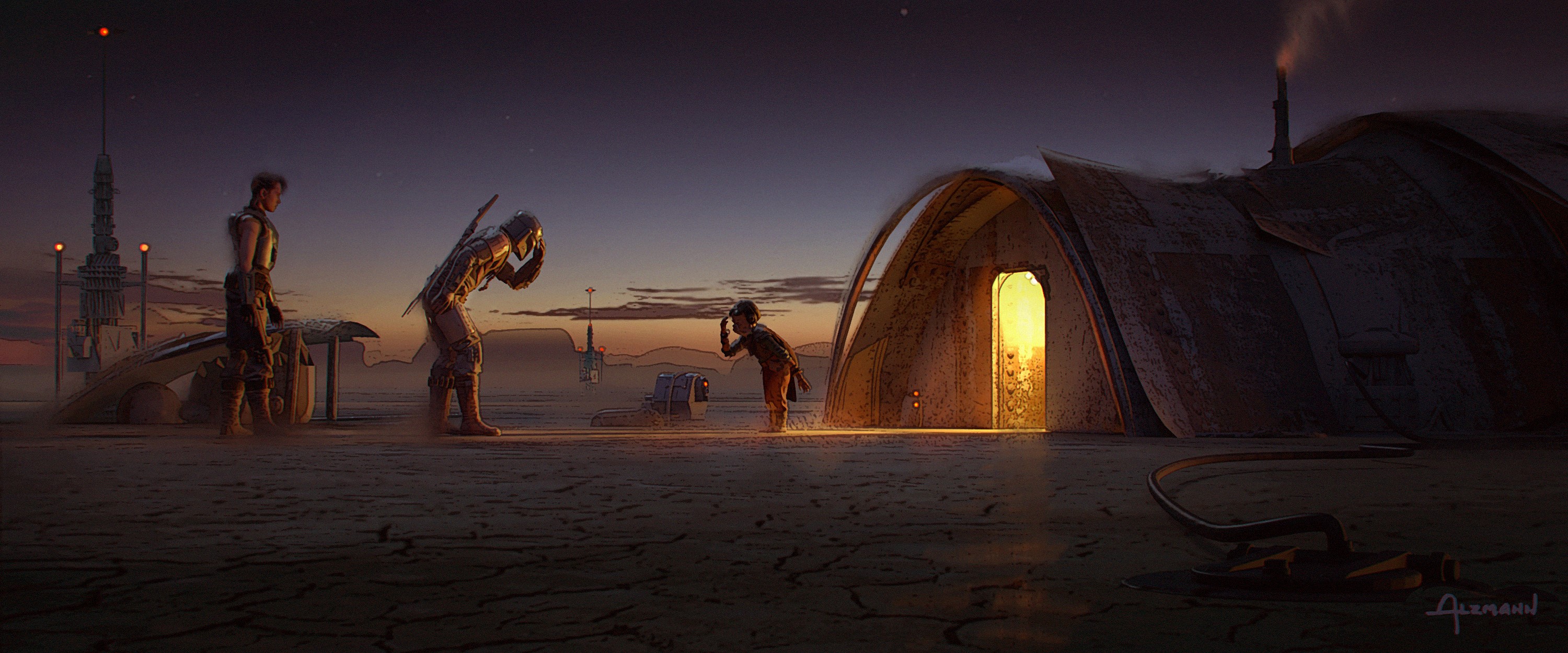 The Mandalorian and Grogu concept art HD Wallpaper