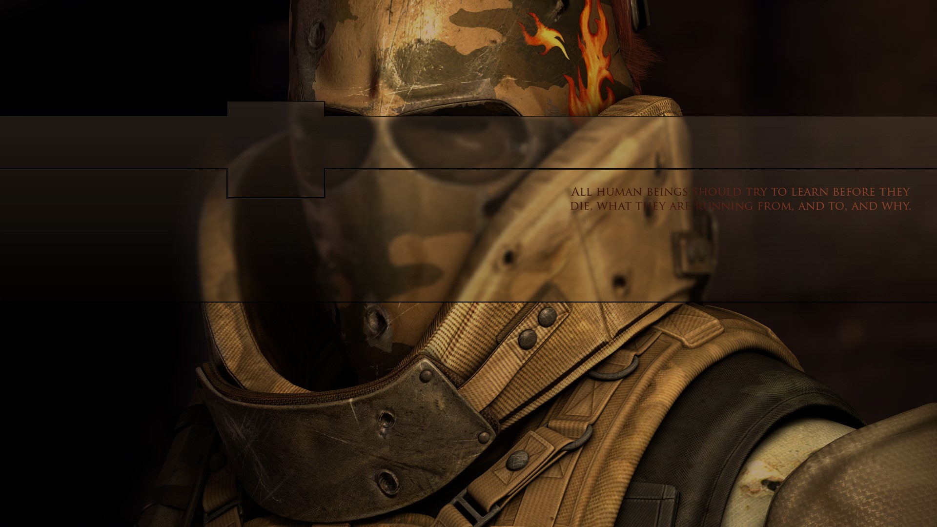 Army of Two character with flames on helmet HD Wallpaper