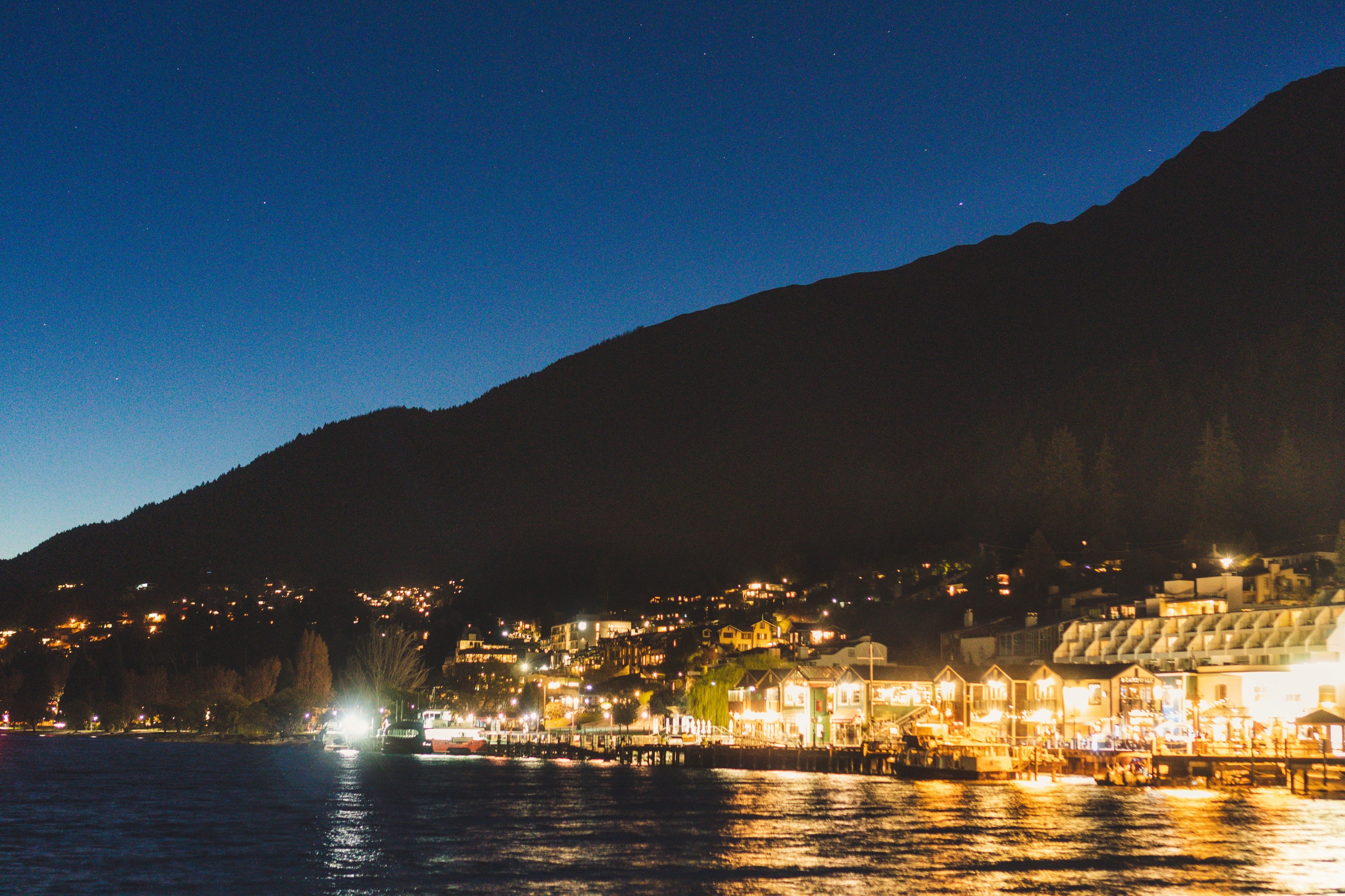 Queenstown New Zealand at Night HD Wallpaper