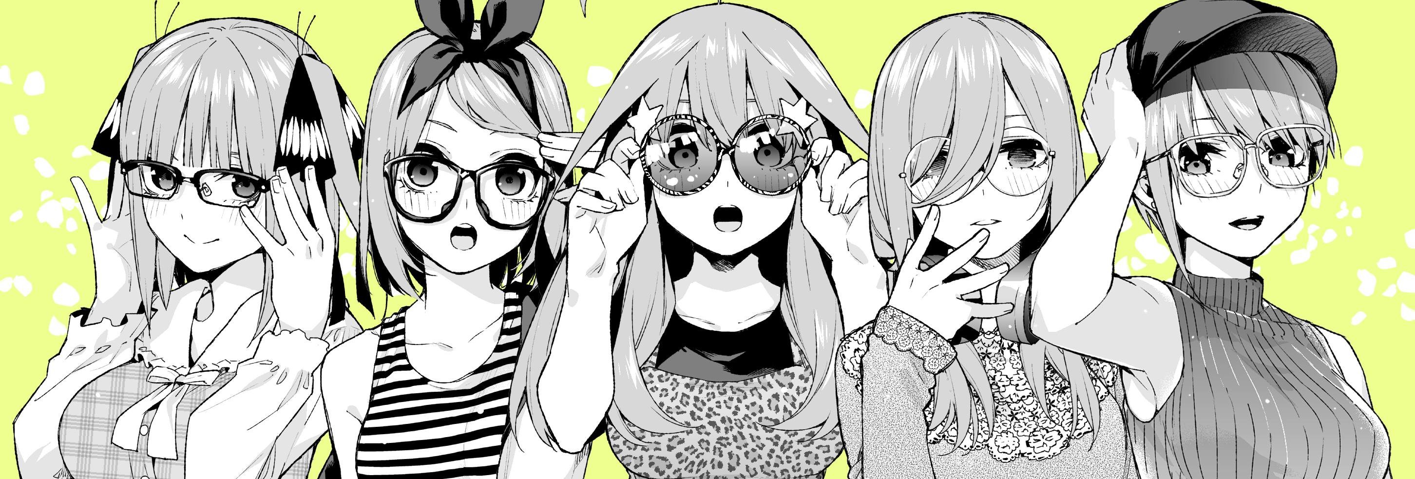 The Quintessential Quintuplets girls with glasses HD Wallpaper