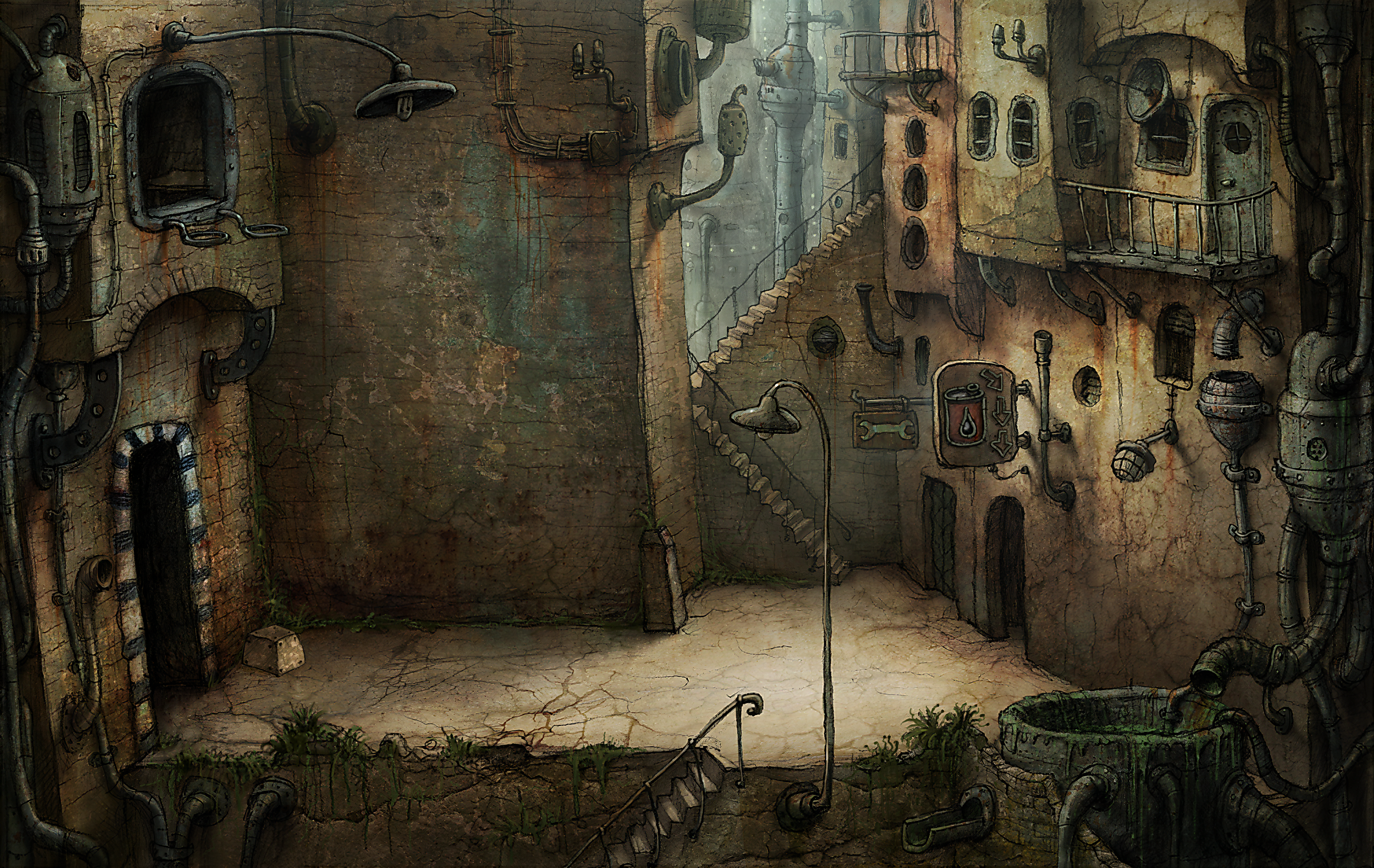 Machinarium 4K gritty digital art HD Wallpaper