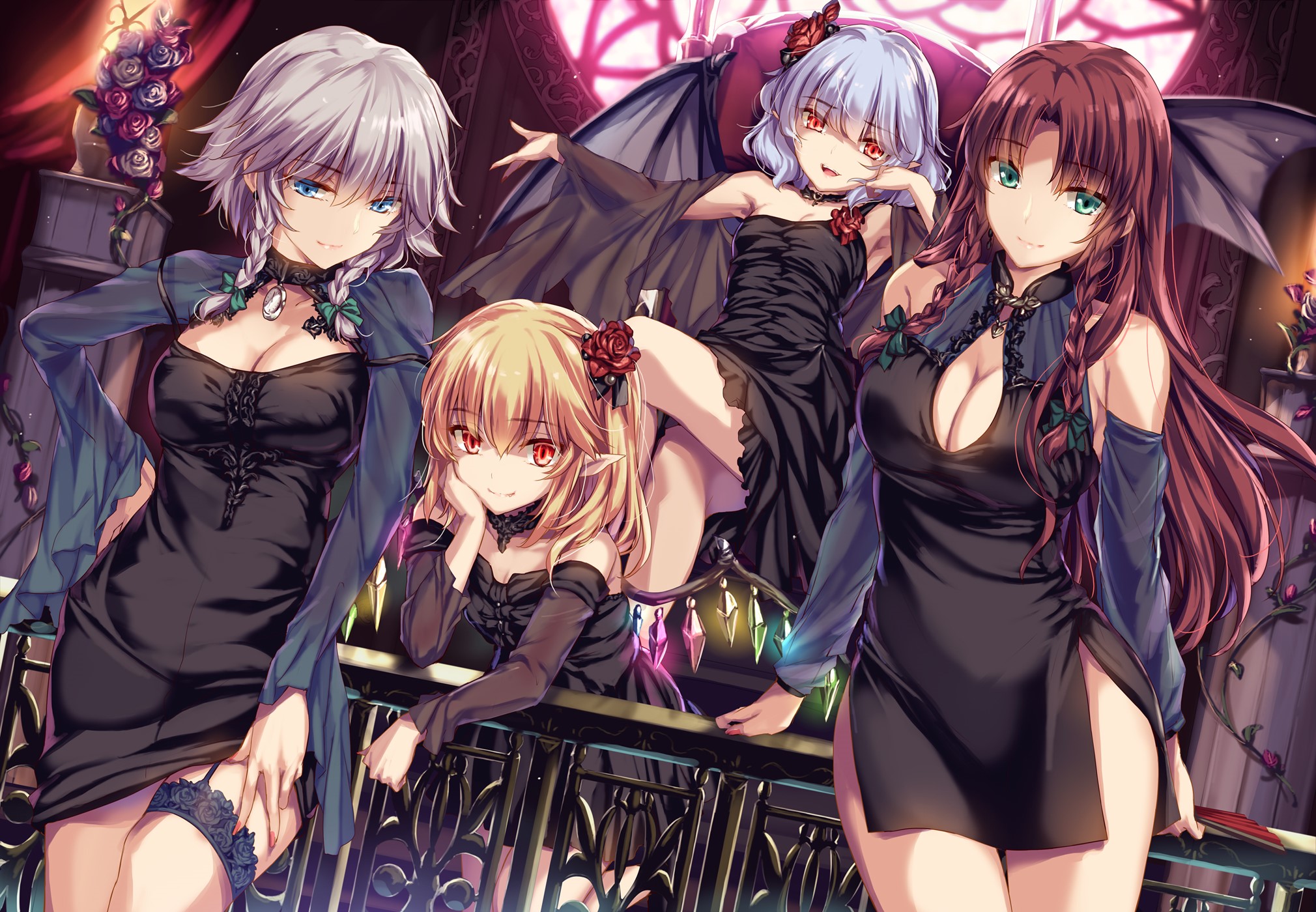 Remilia Scarlet and Friends Anime Portrait HD Wallpaper