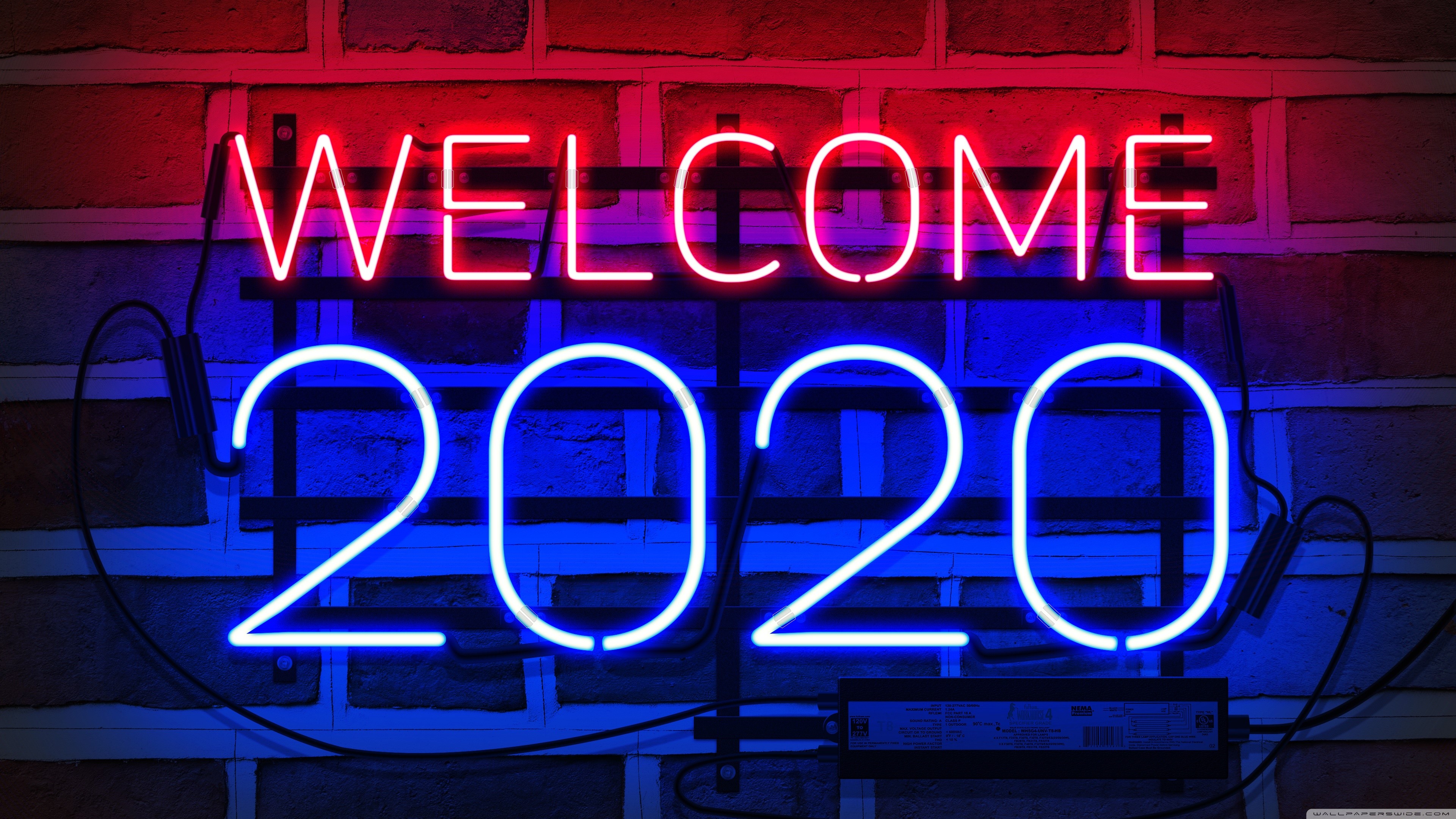 Welcome 2020 Neon Sign HD Wallpaper