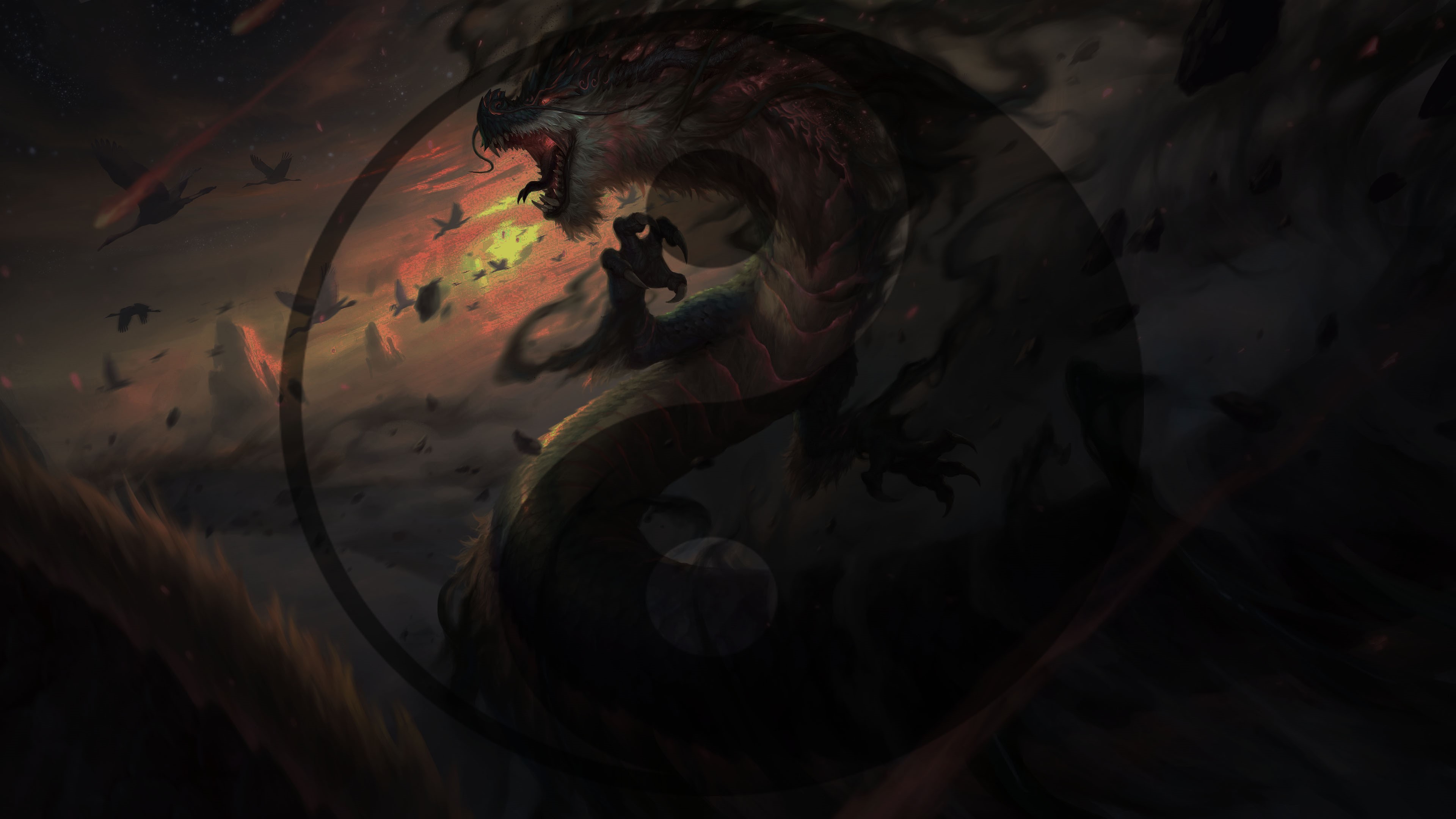 Smite Yin and Yang Dragon HD Wallpaper