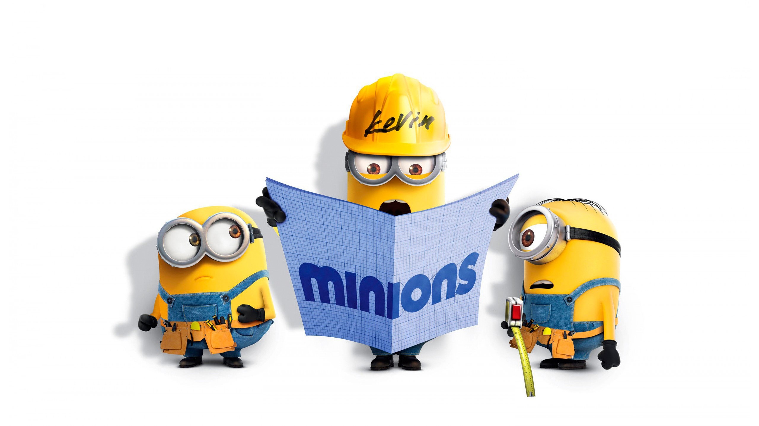 Minions reading blueprints HD Wallpaper