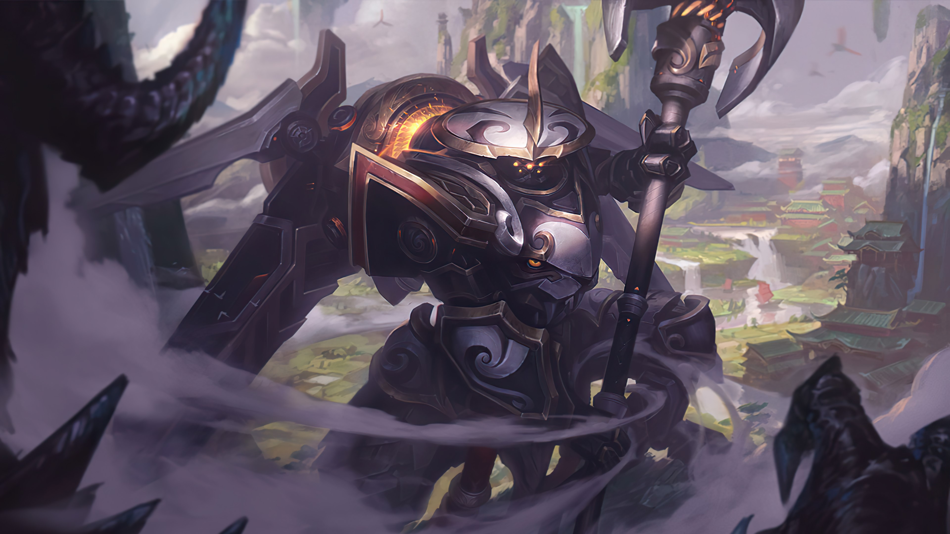 Jax from League of Legends in a mountainous landscape HD Wallpaper
