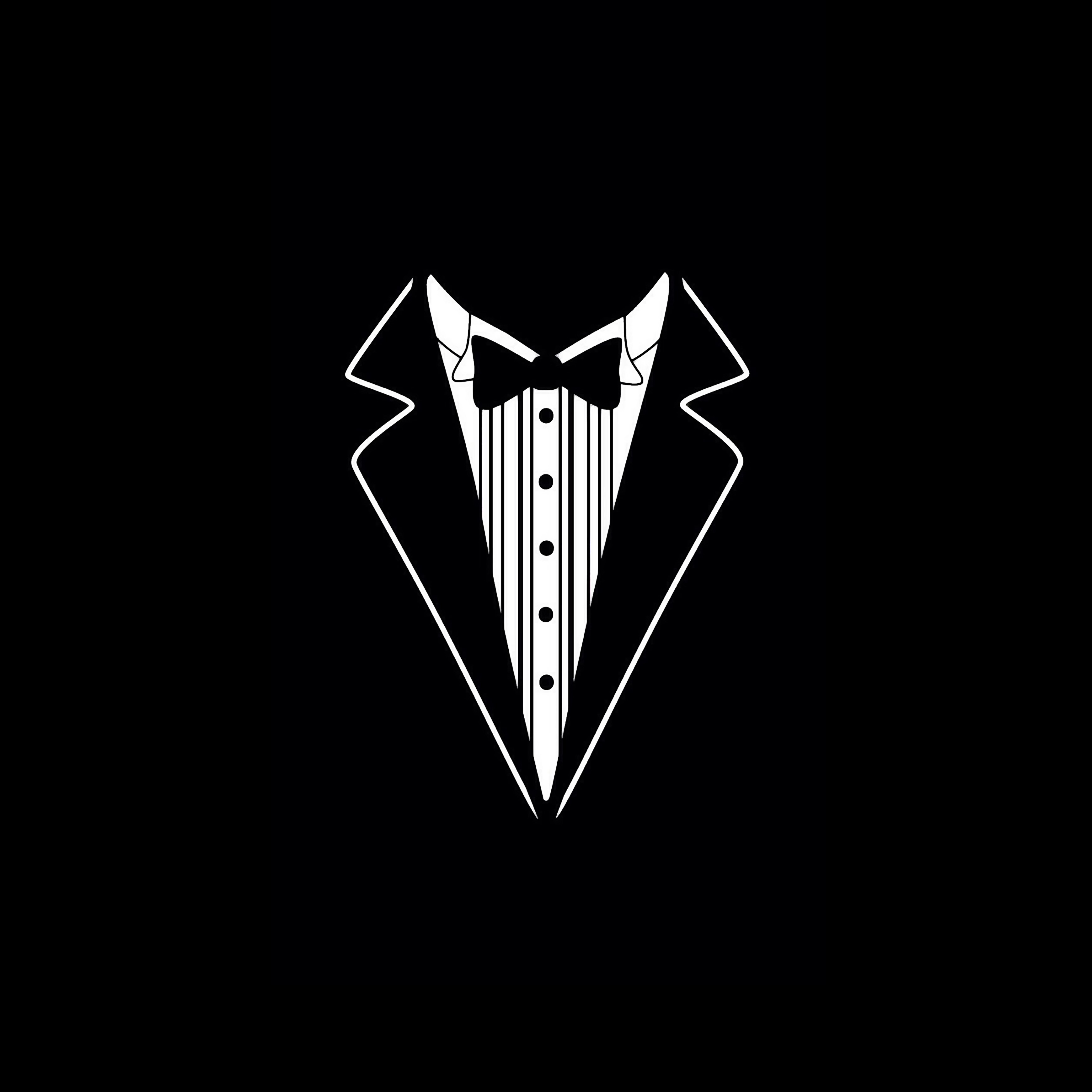Tuxedo with bow tie and striped shirt HD Wallpaper