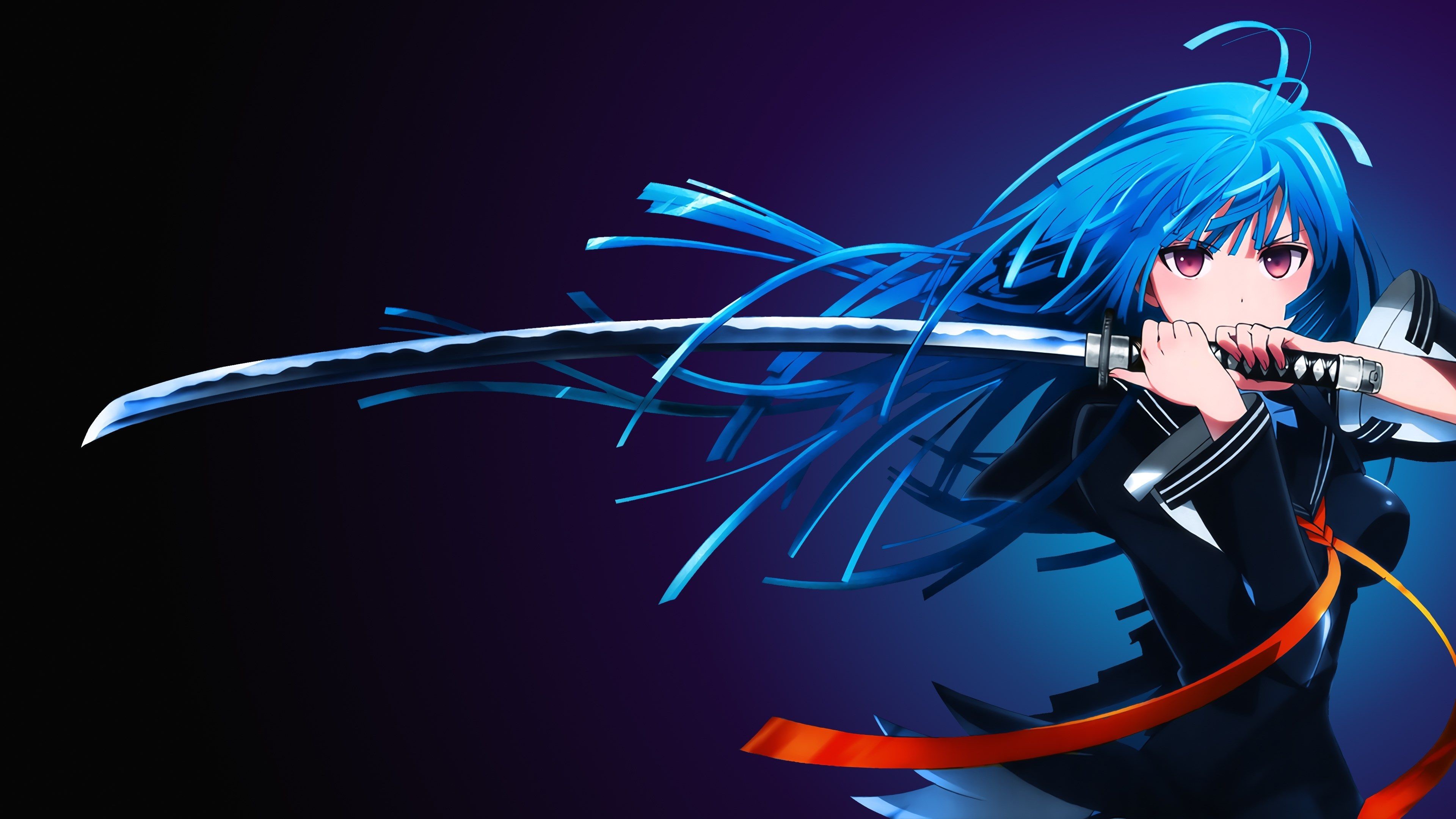 Kisara Tendo from Black Bullet with a katana HD Wallpaper
