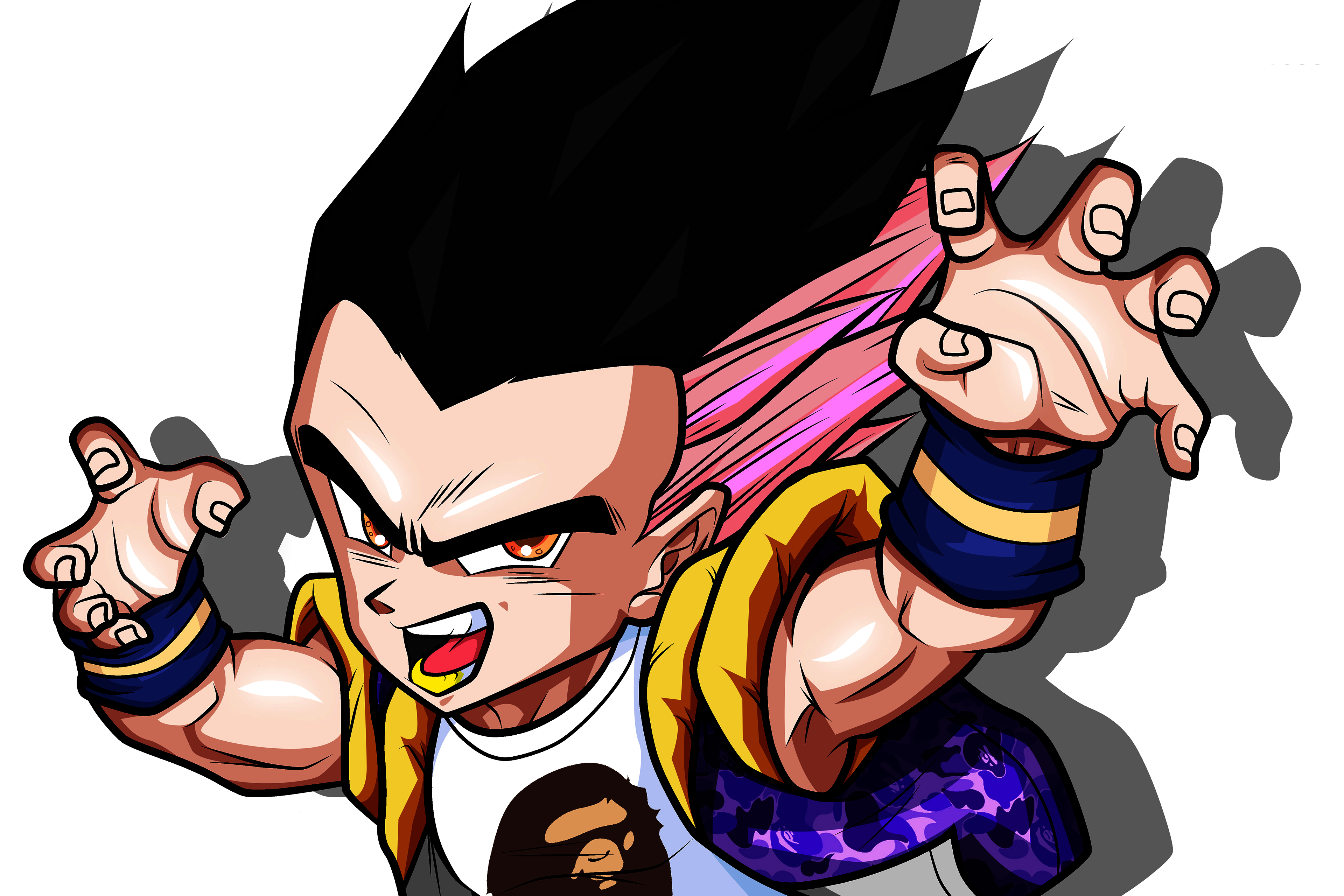 Gotenks from Dragon Ball Z wearing BAPE HD Wallpaper