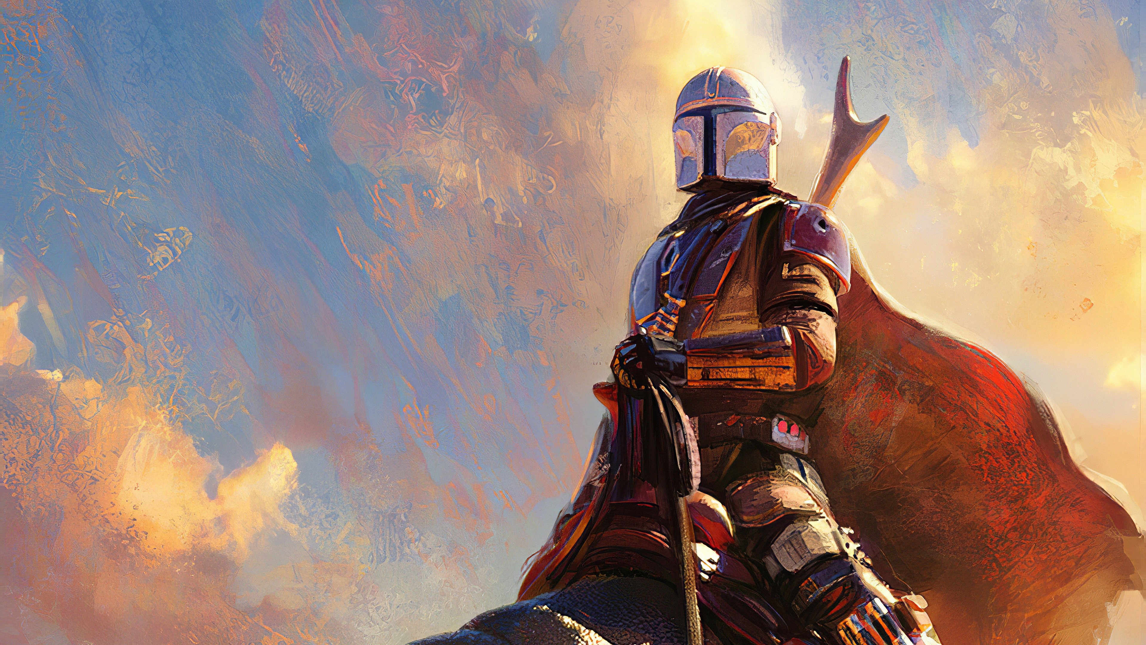 The Mandalorian from Star Wars, oil painting HD Wallpaper
