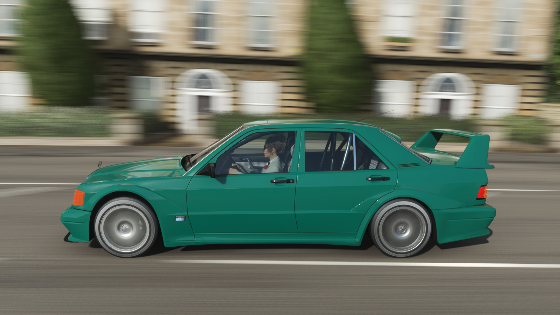 Green Mercedes-Benz 190 E 2.3-16 in Forza Horizon 4 HD Wallpaper