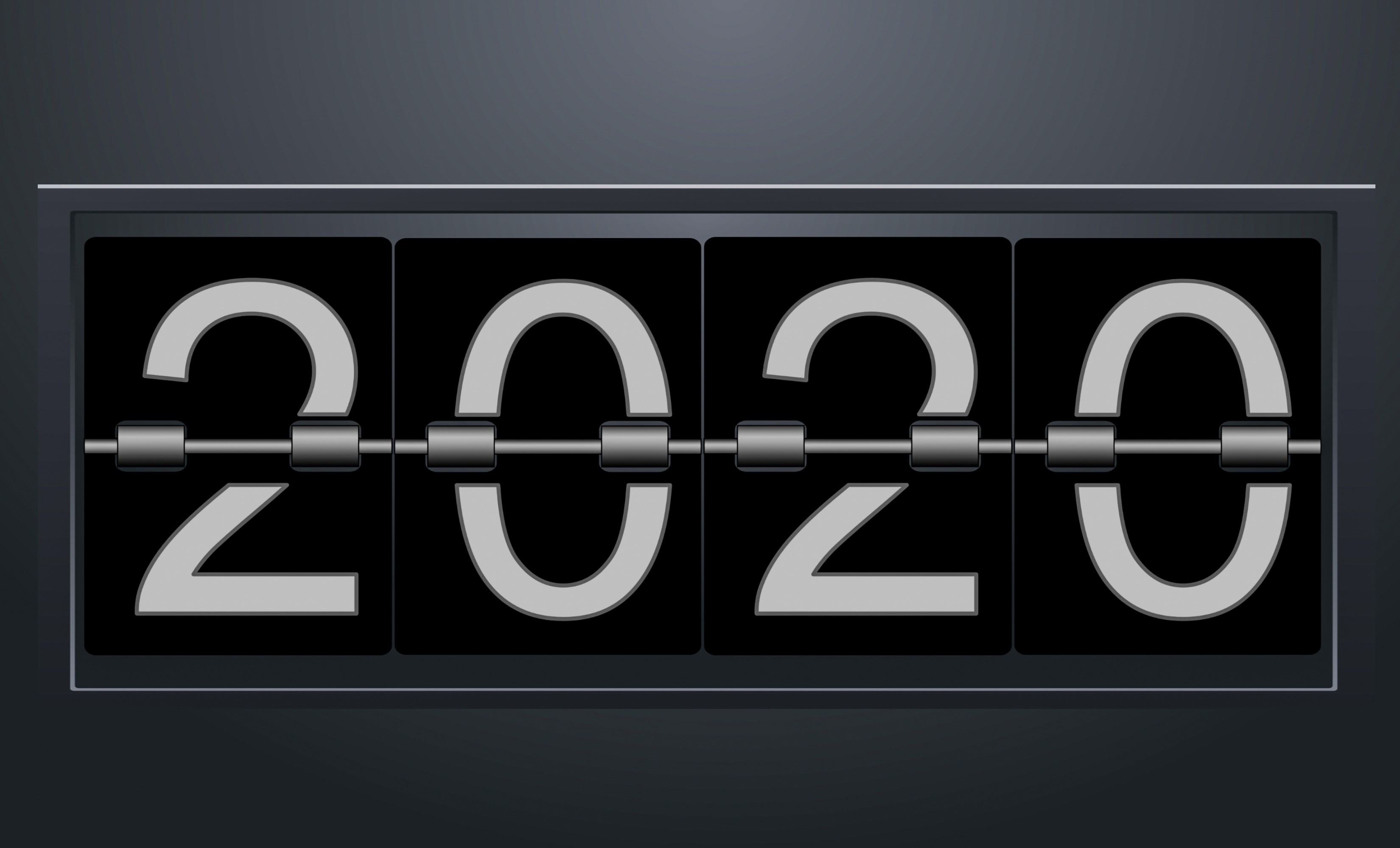 Flip clock showing the year 2020 HD Wallpaper