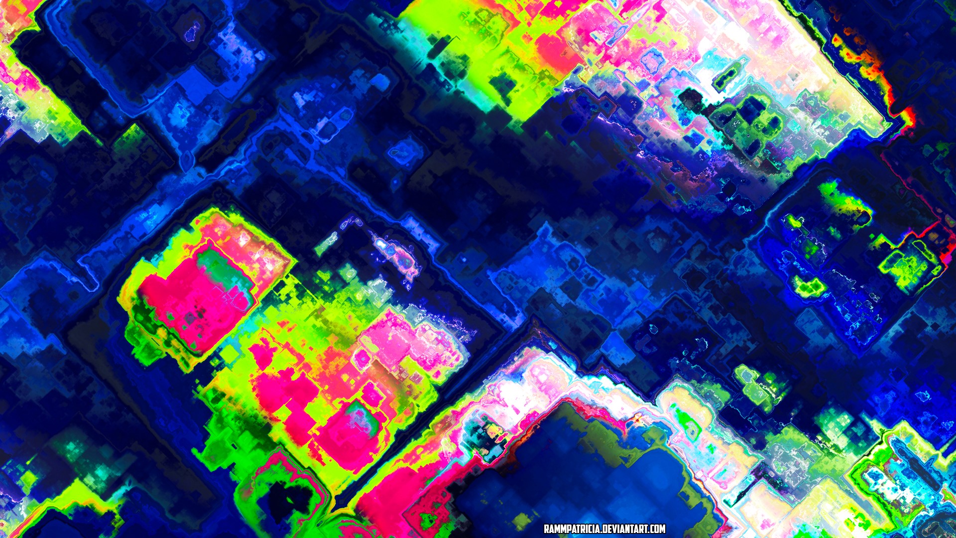 Abstract digital art with vibrant colors HD Wallpaper