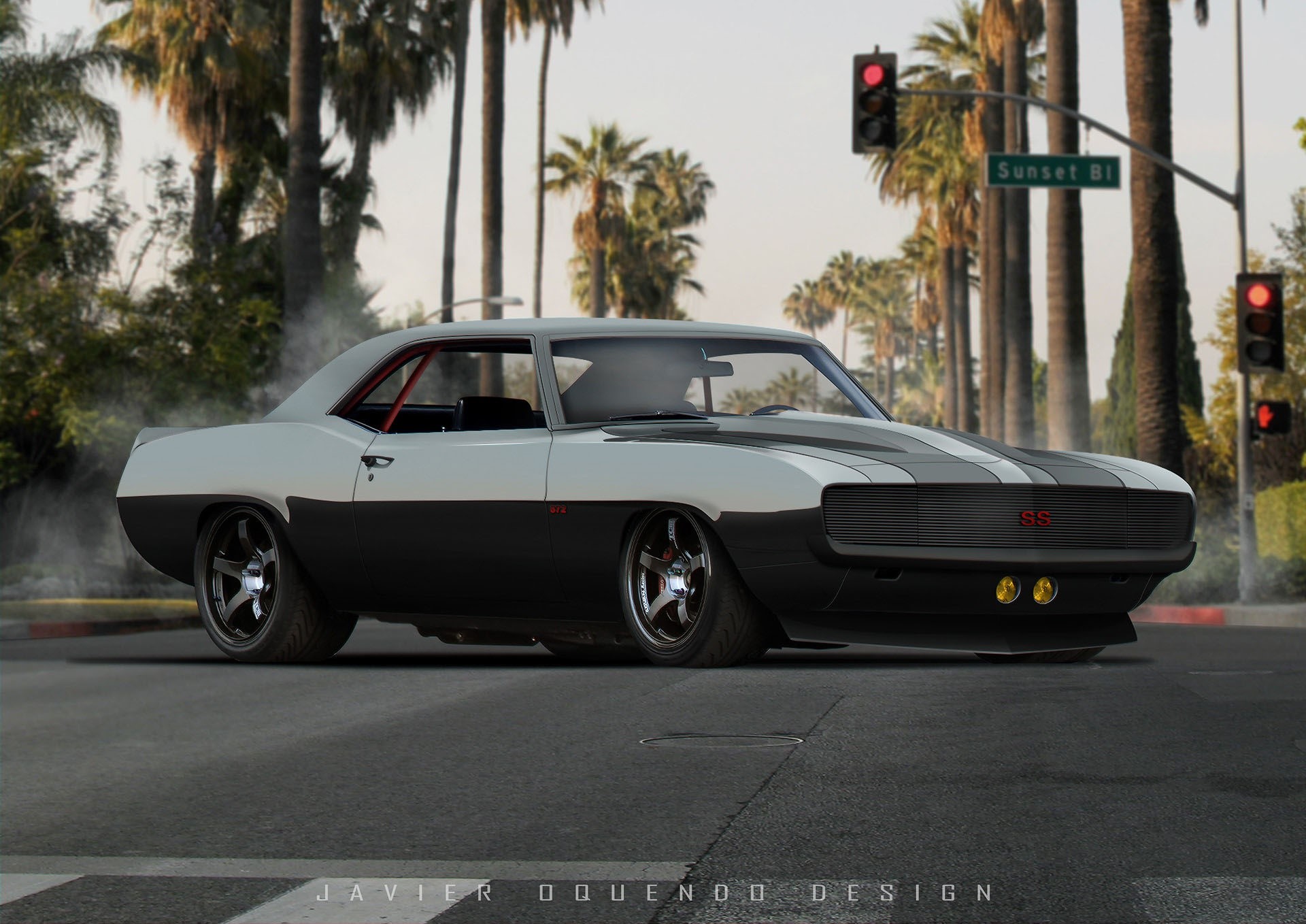 Modified Chevrolet Camaro SS 572 on Sunset Blvd HD Wallpaper