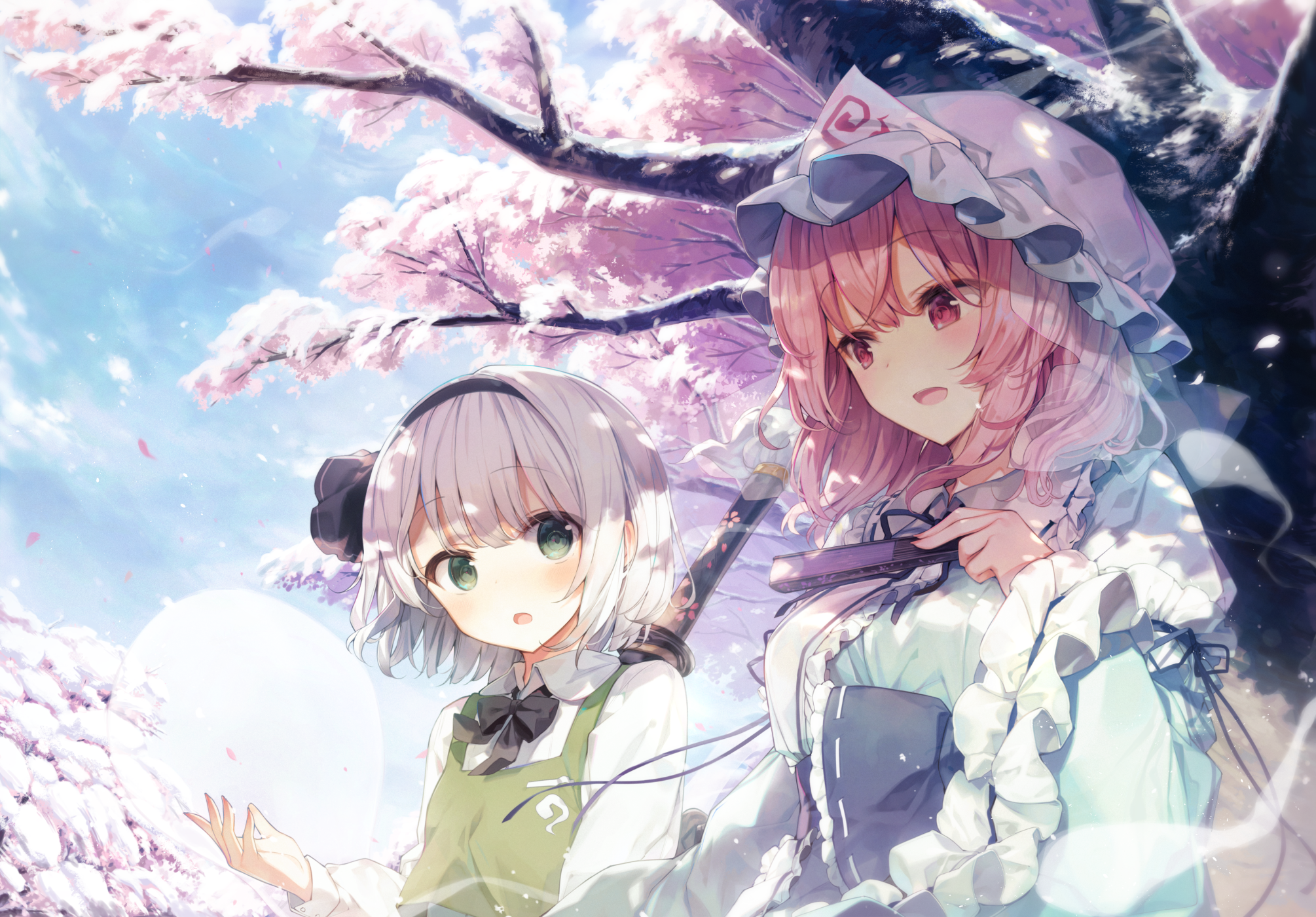 Konpaku Youmu and Saigyouji Yuyuko from Touhou HD Wallpaper