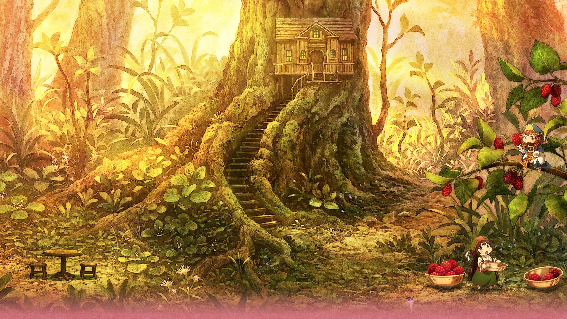 Hakumei to Mikochi: Treehouse in a sunlit forest HD Wallpaper
