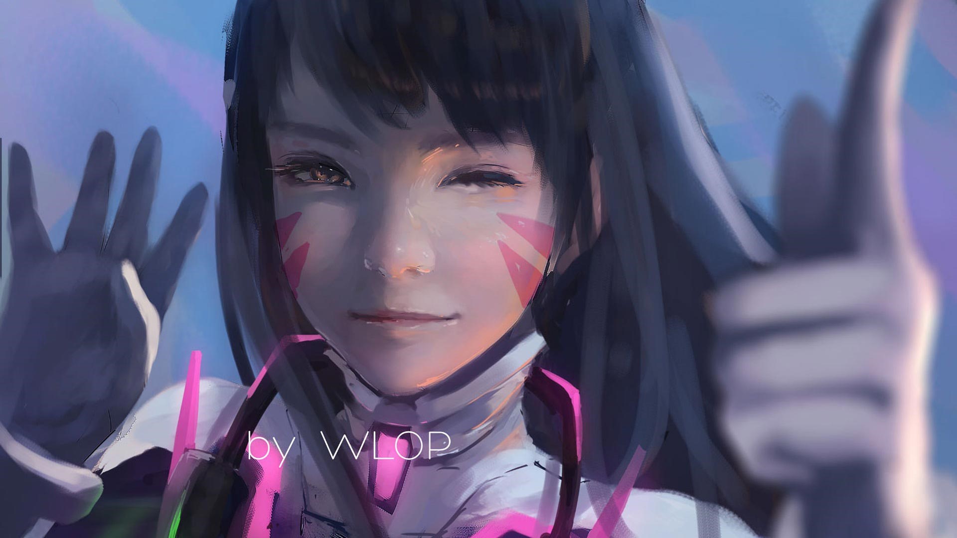 D.Va from Overwatch by WLOP HD Wallpaper