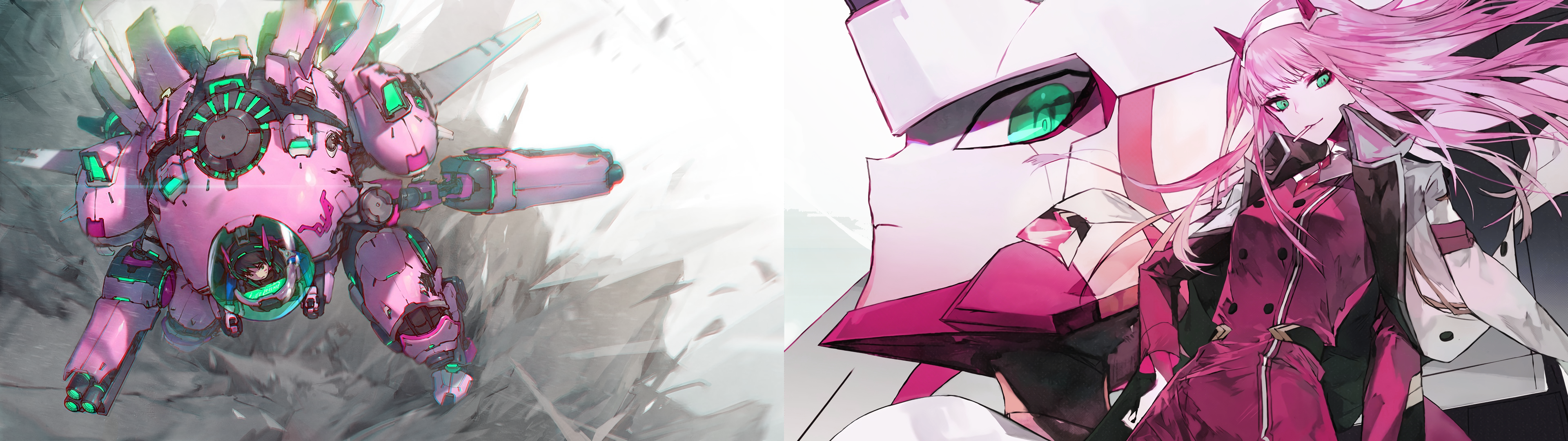 4K Zero Two from Darling in the FranXX and D.Va from Overwatch HD Wallpaper