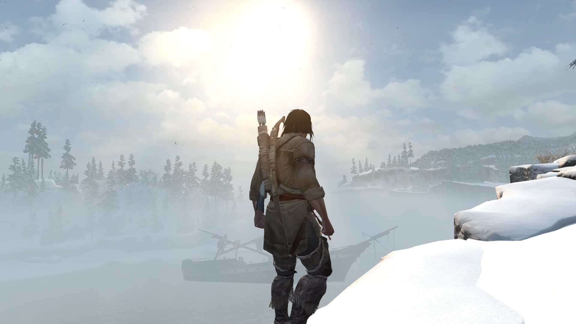 Connor from Assassin's Creed III in a snowy landscape HD Wallpaper