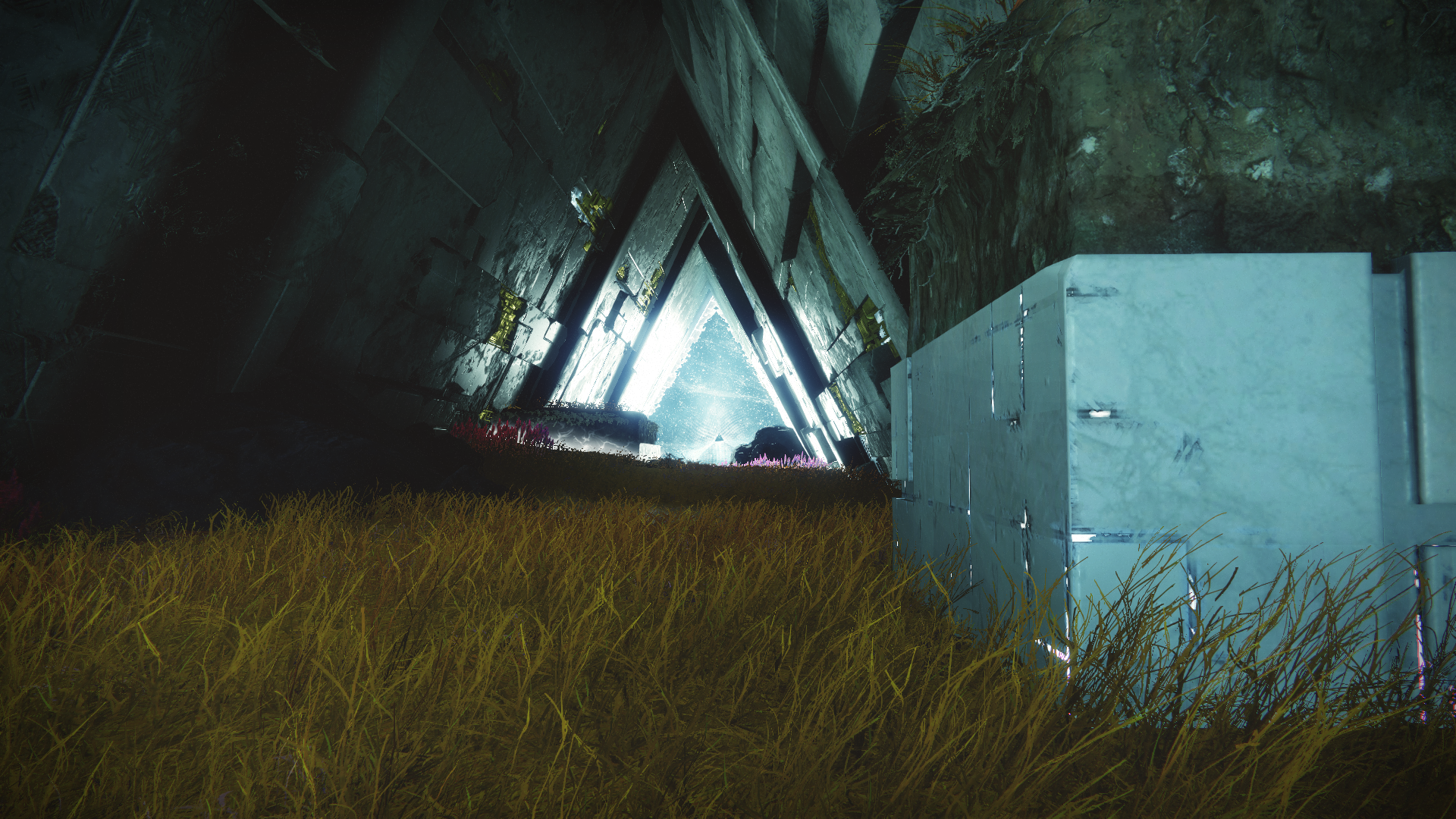 Destiny 2: Sci-fi structure with glowing portal HD Wallpaper