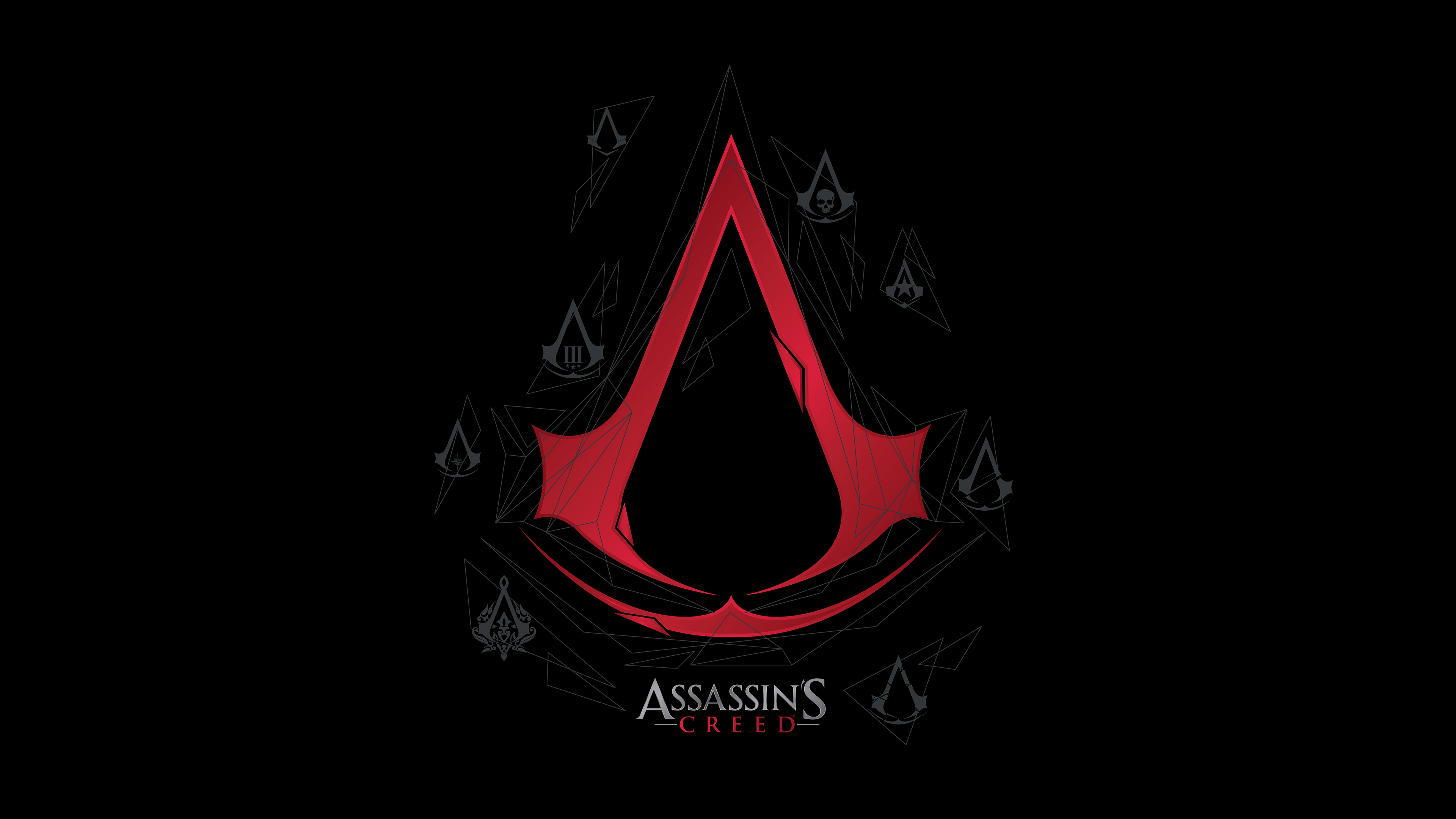Assassin's Creed Logo with Multiple Insignias HD Wallpaper