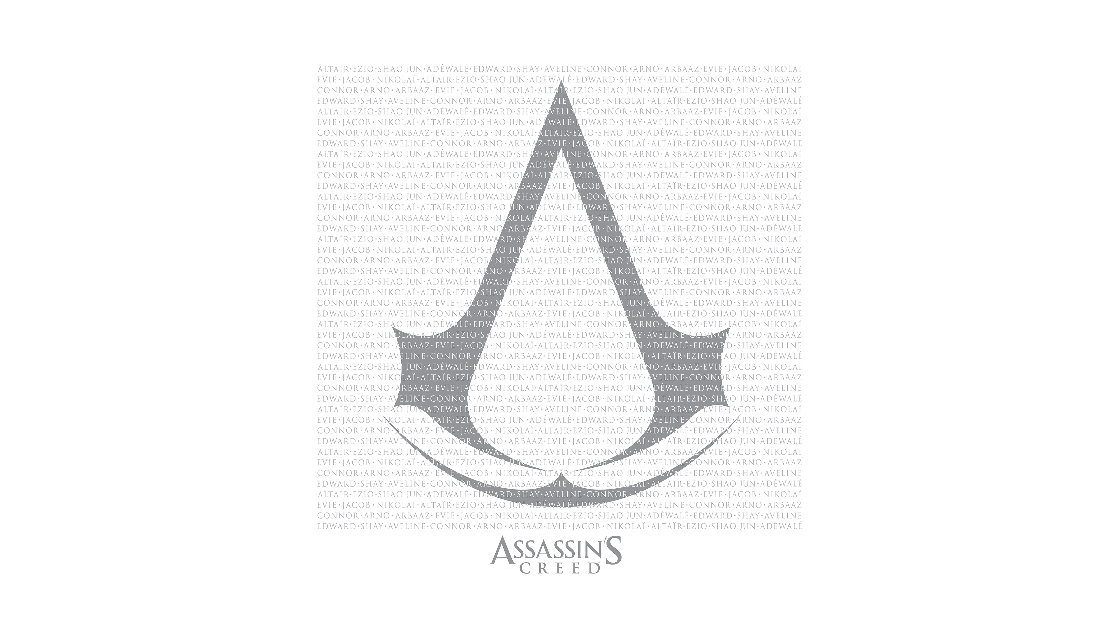 Assassin's Creed Logo with Character Names HD Wallpaper