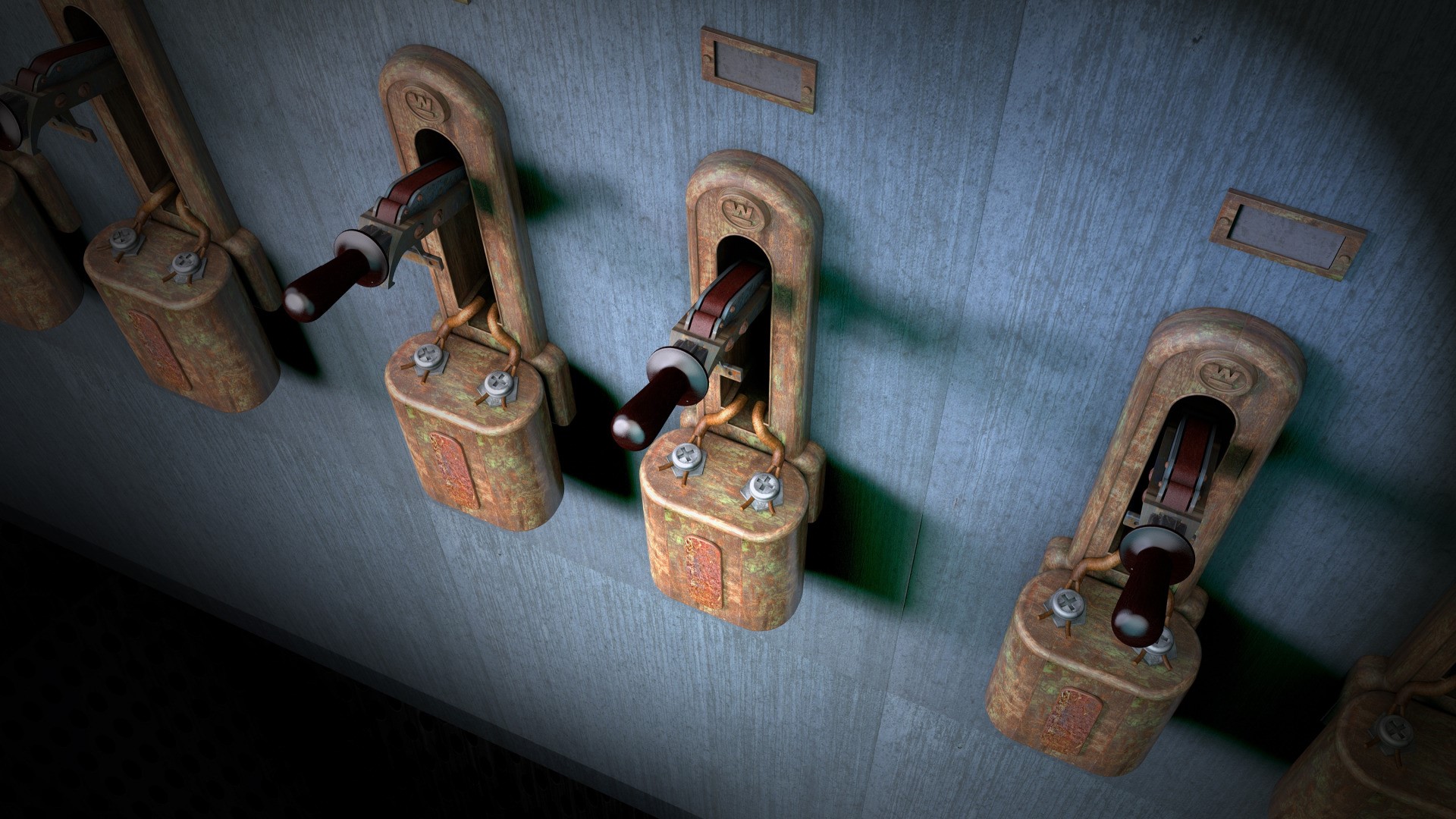 Vintage electrical switches on a wall HD Wallpaper