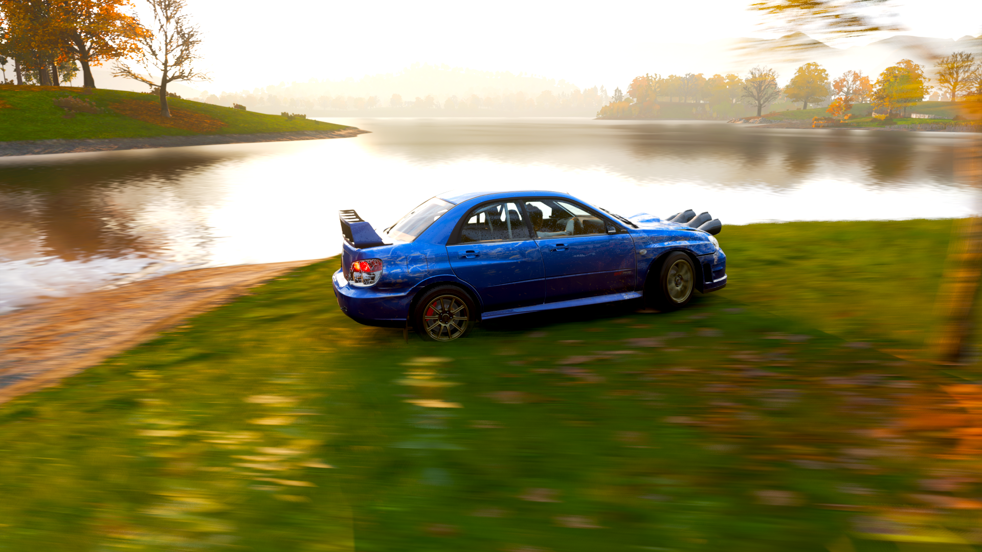 Blue Subaru Impreza WRX STi in Forza Horizon 4 HD Wallpaper