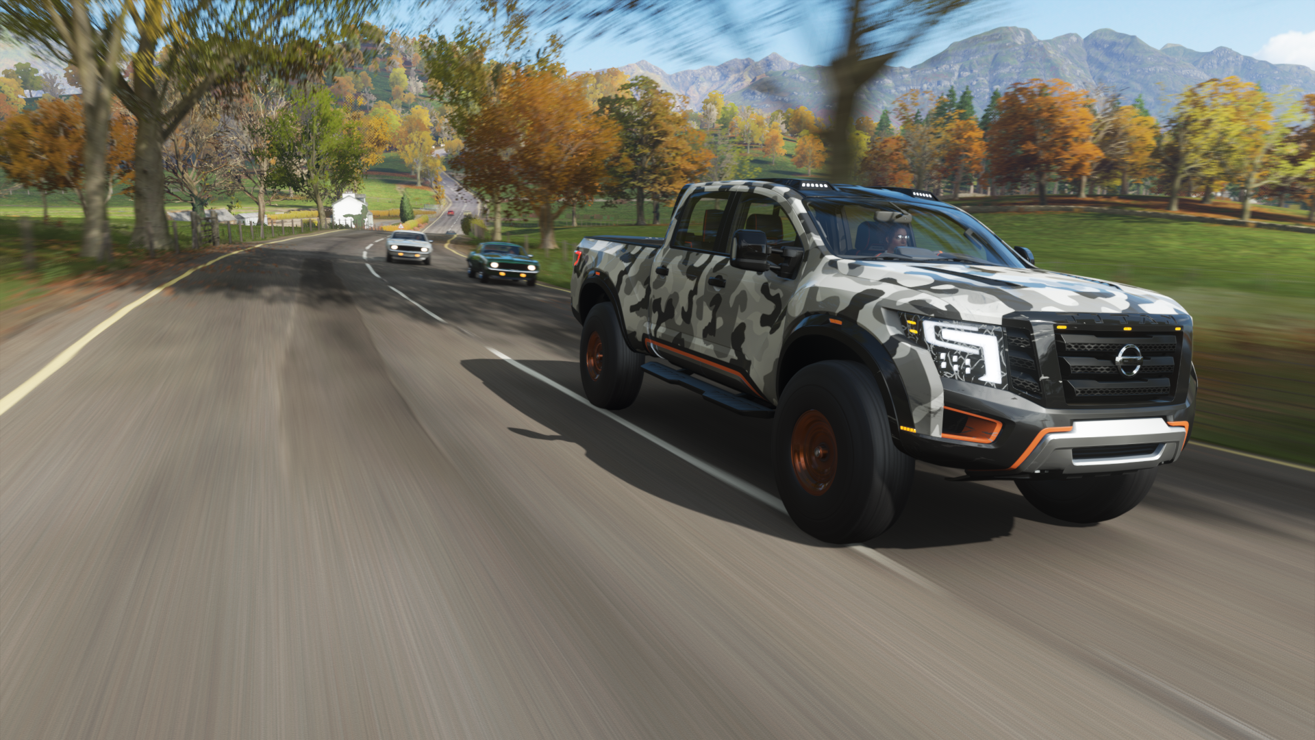 Nissan Titan with camouflage wrap in Forza Horizon 4 HD Wallpaper