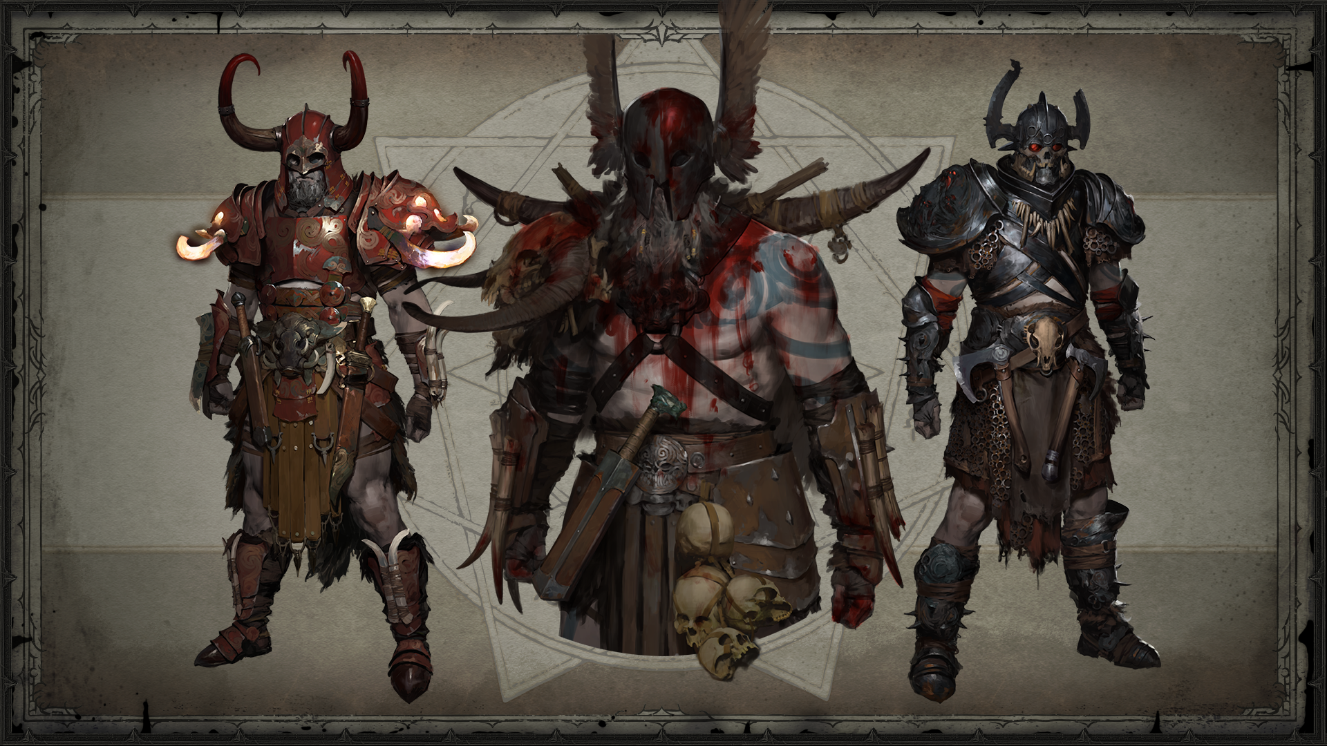 Diablo IV Barbarian armor concept art HD Wallpaper