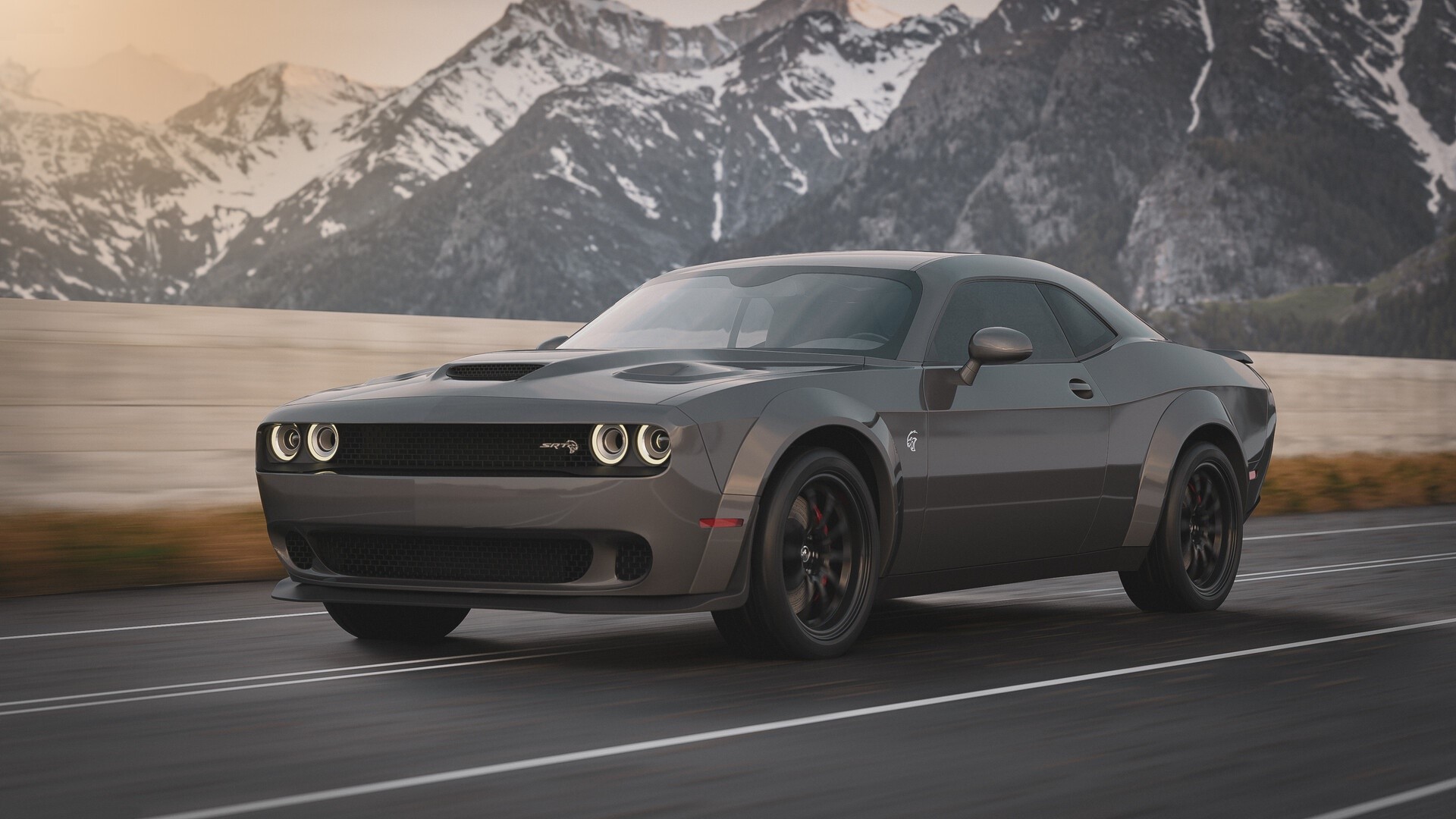 Dodge Challenger SRT Hellcat Widebody render HD Wallpaper