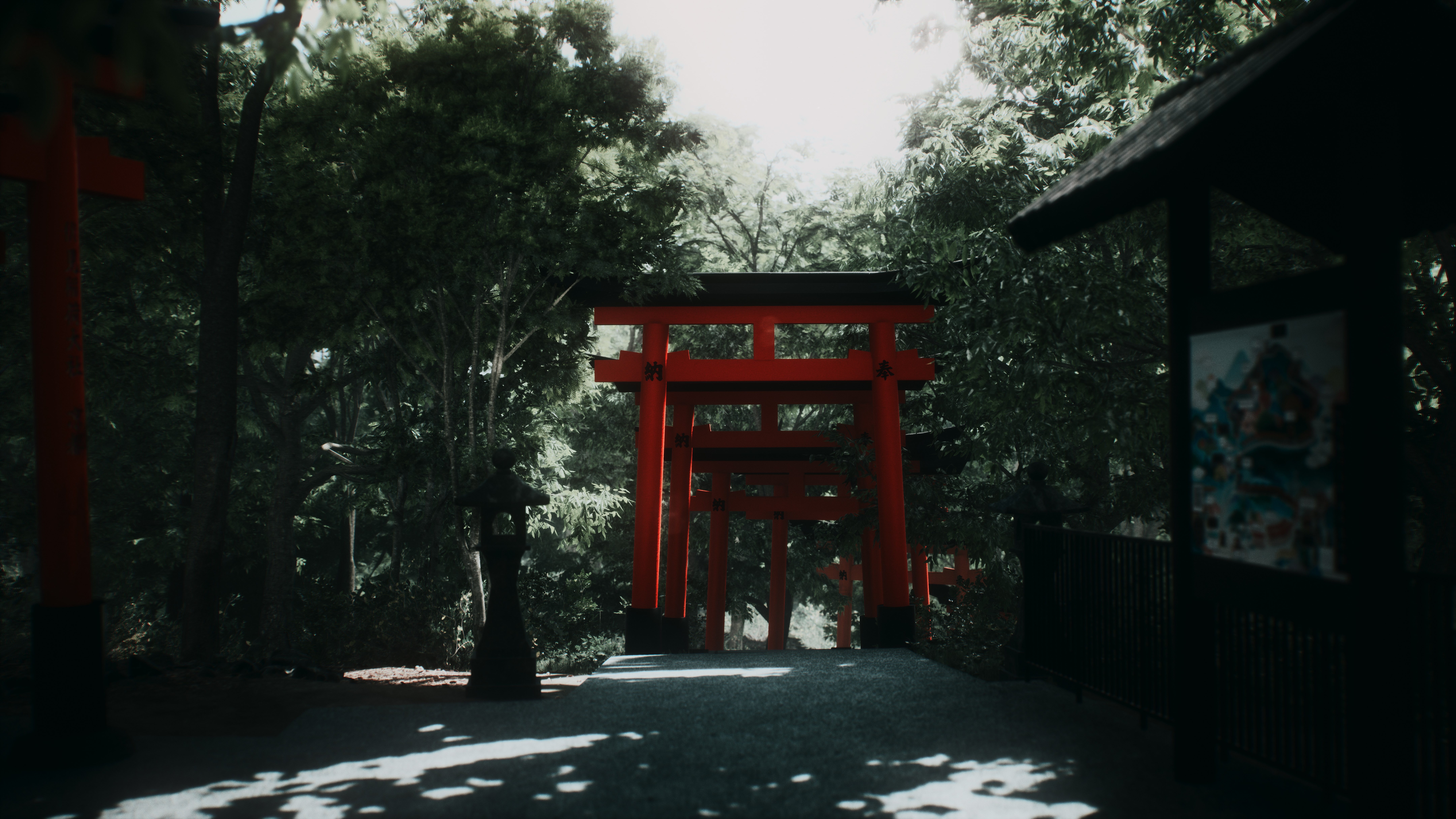 4K screenshot of Fushimi Inari-taisha torii gates HD Wallpaper