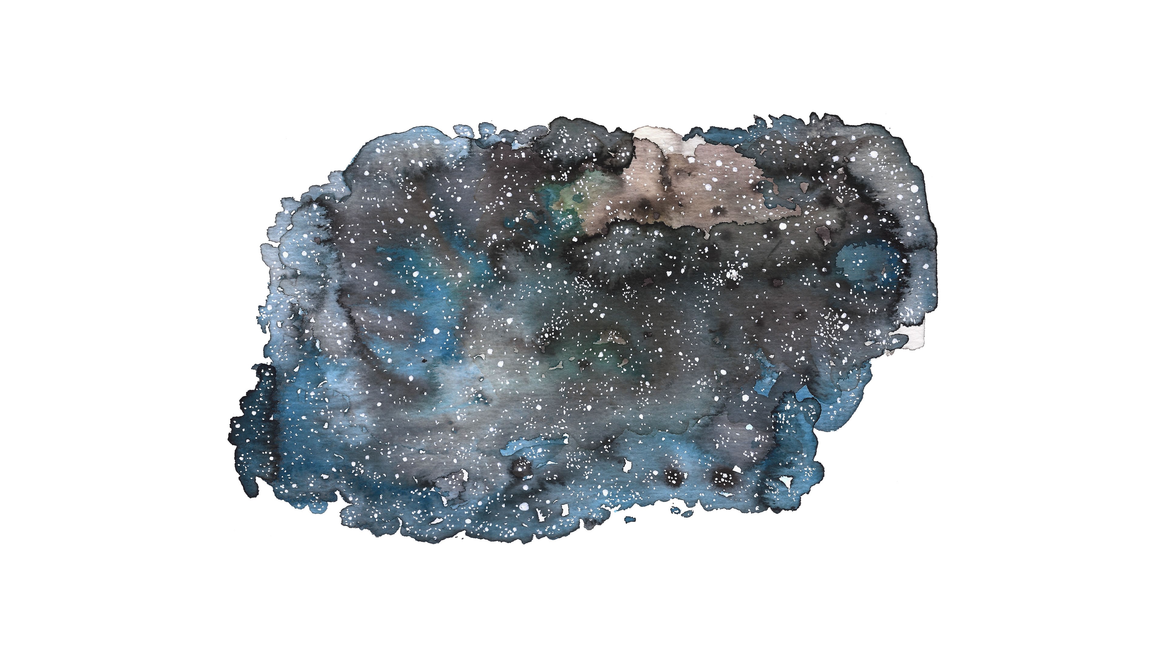 Watercolor galaxy with stars on white background HD Wallpaper