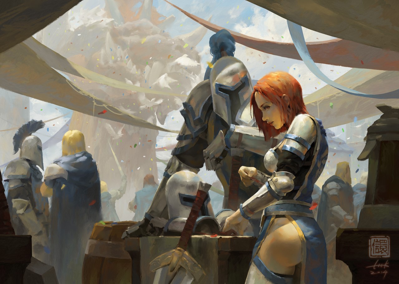 Armored Redhead Knight at Medieval Festival HD Wallpaper