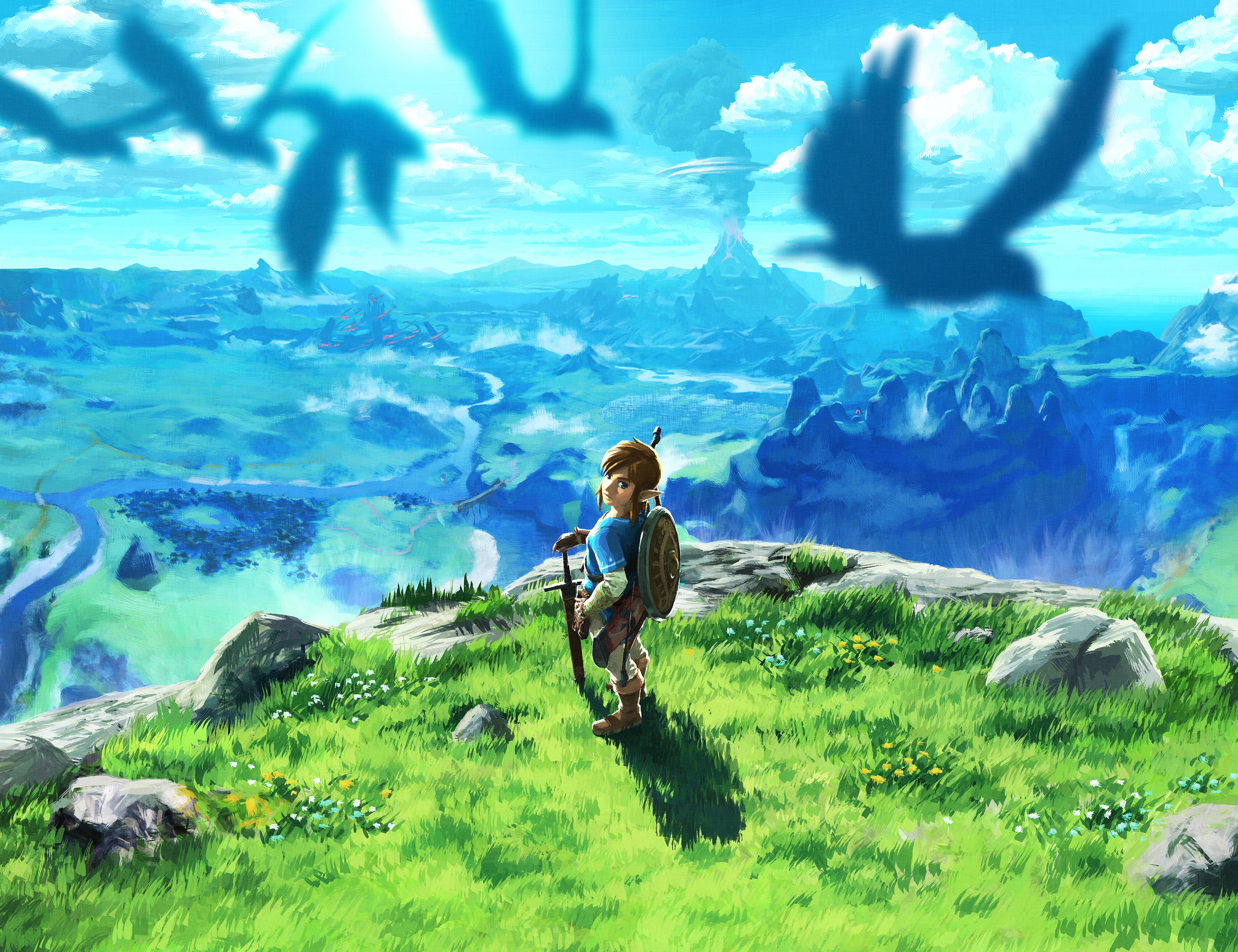 Link from The Legend of Zelda: Breath of the Wild on a hill HD Wallpaper