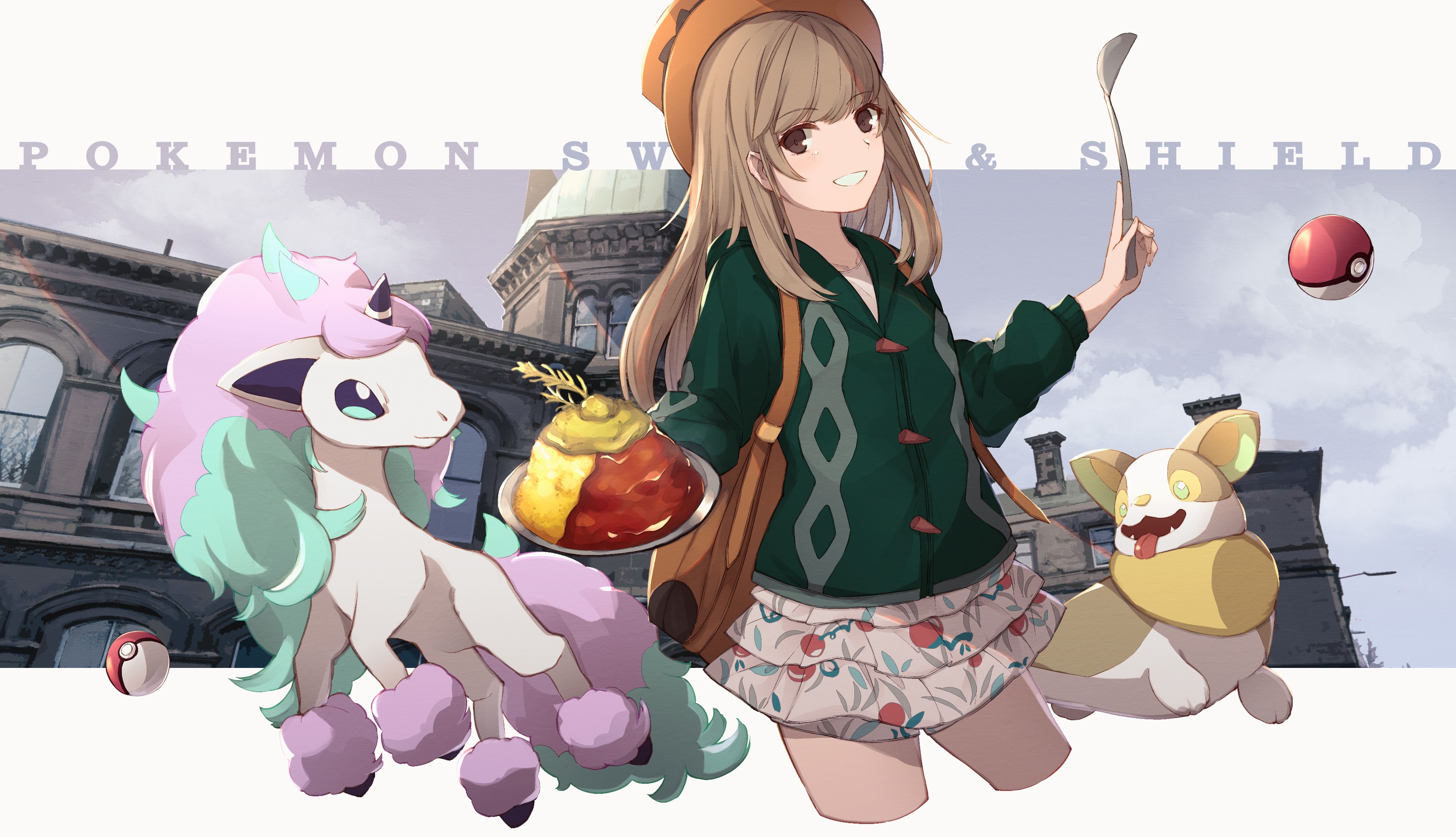 Pokemon Sword and Shield anime girl with Pokemon HD Wallpaper